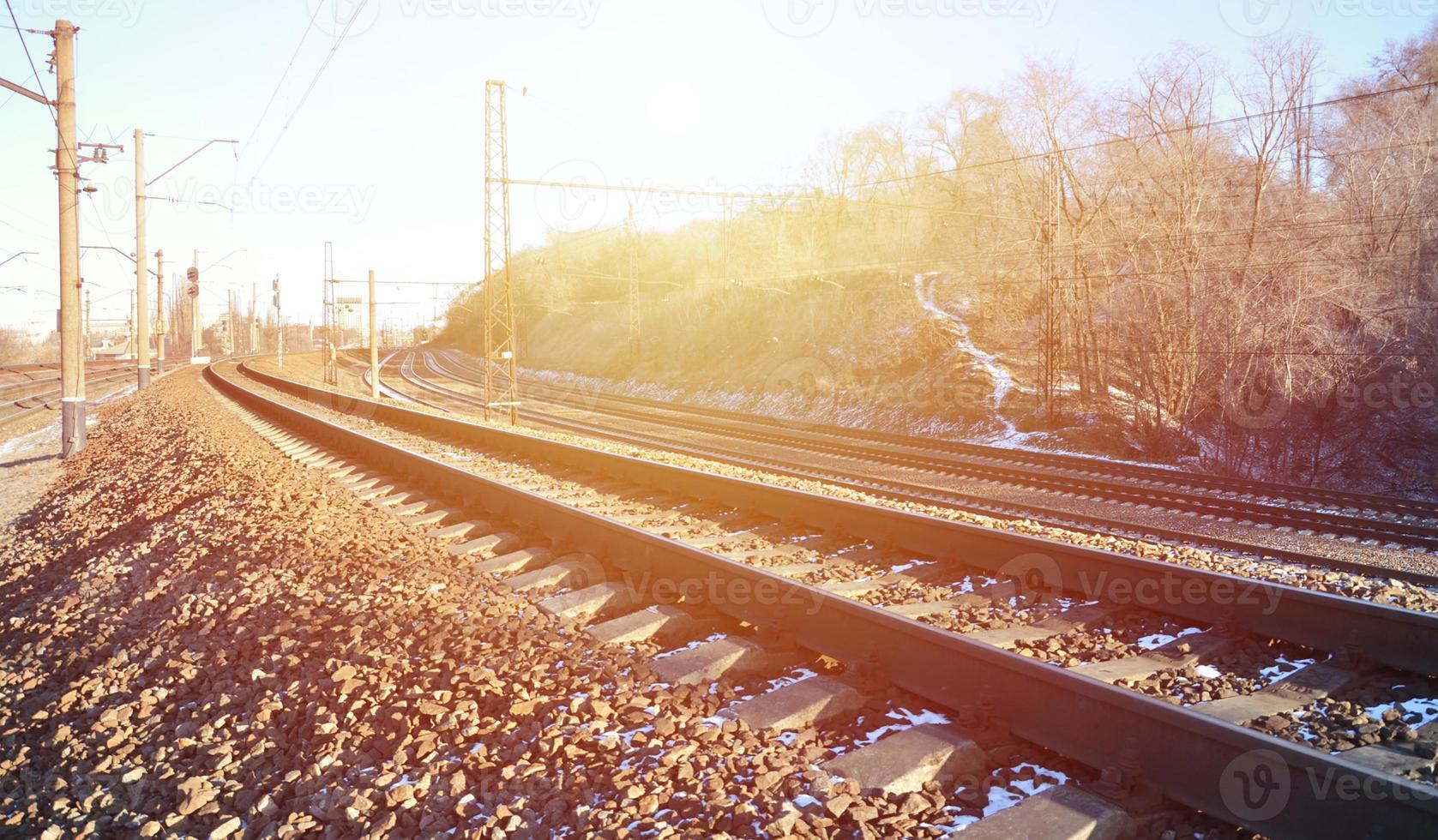 Winter railroad landscape photo