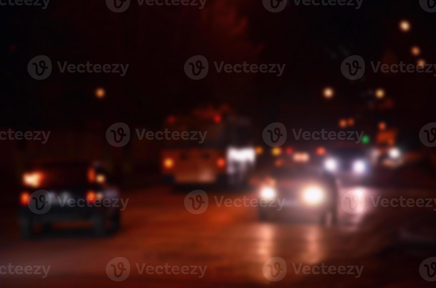 Blurred landscape of night city photo