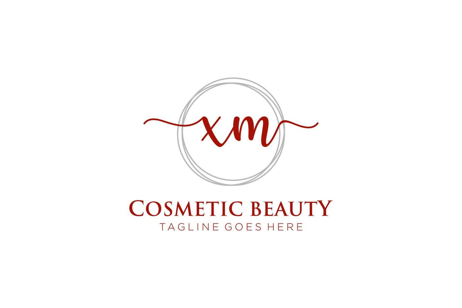initial XM Feminine logo beauty monogram and elegant logo design, handwriting logo of initial signature, wedding, fashion, floral and botanical with creative template. vector