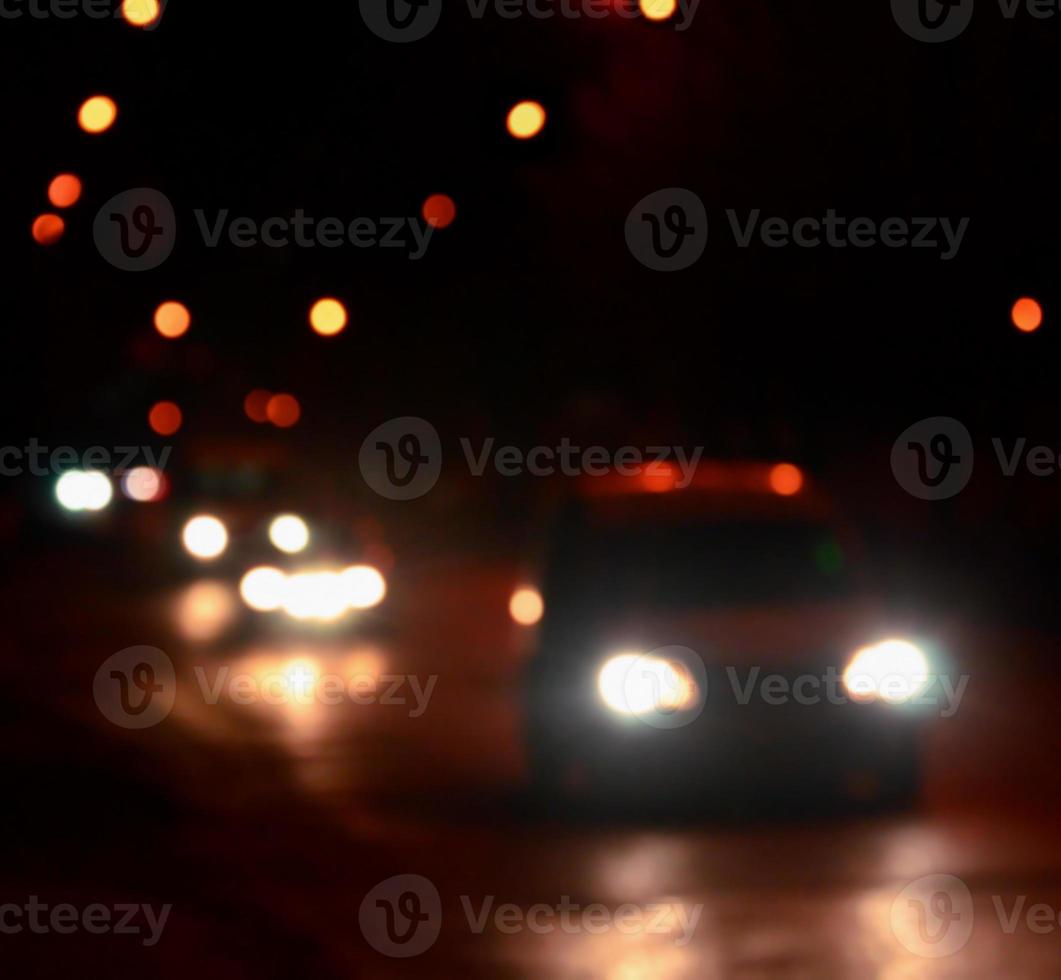 Blurred landscape of night city photo