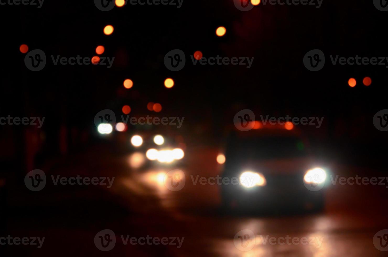 Blurred landscape of night city photo