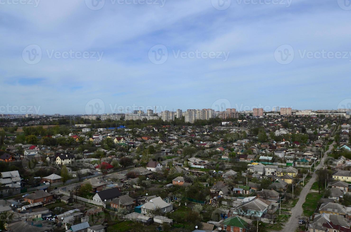 Landscape of an industrial district in the Kharkov city from a bird's eye view photo