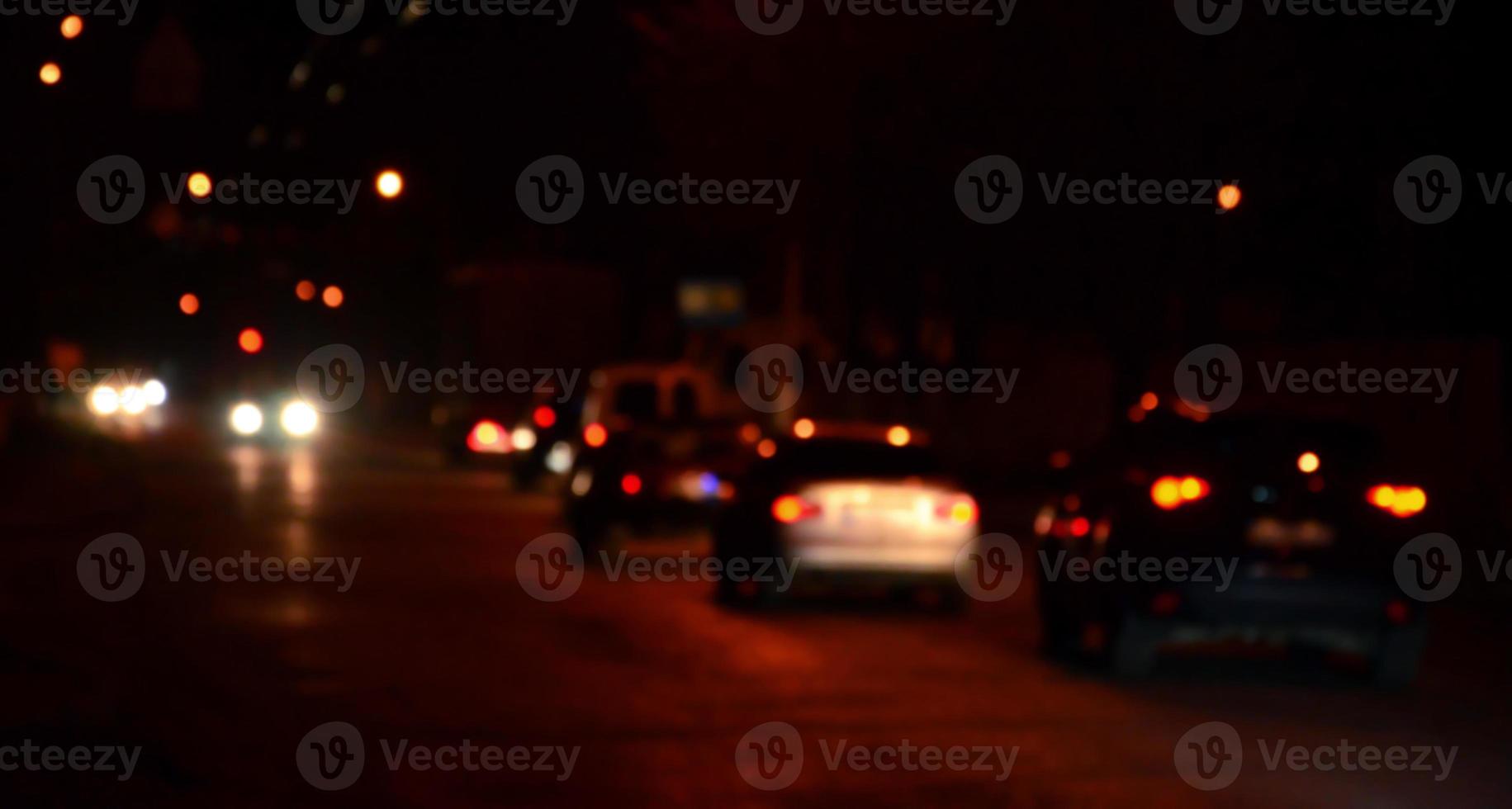 Blurred landscape of night city photo
