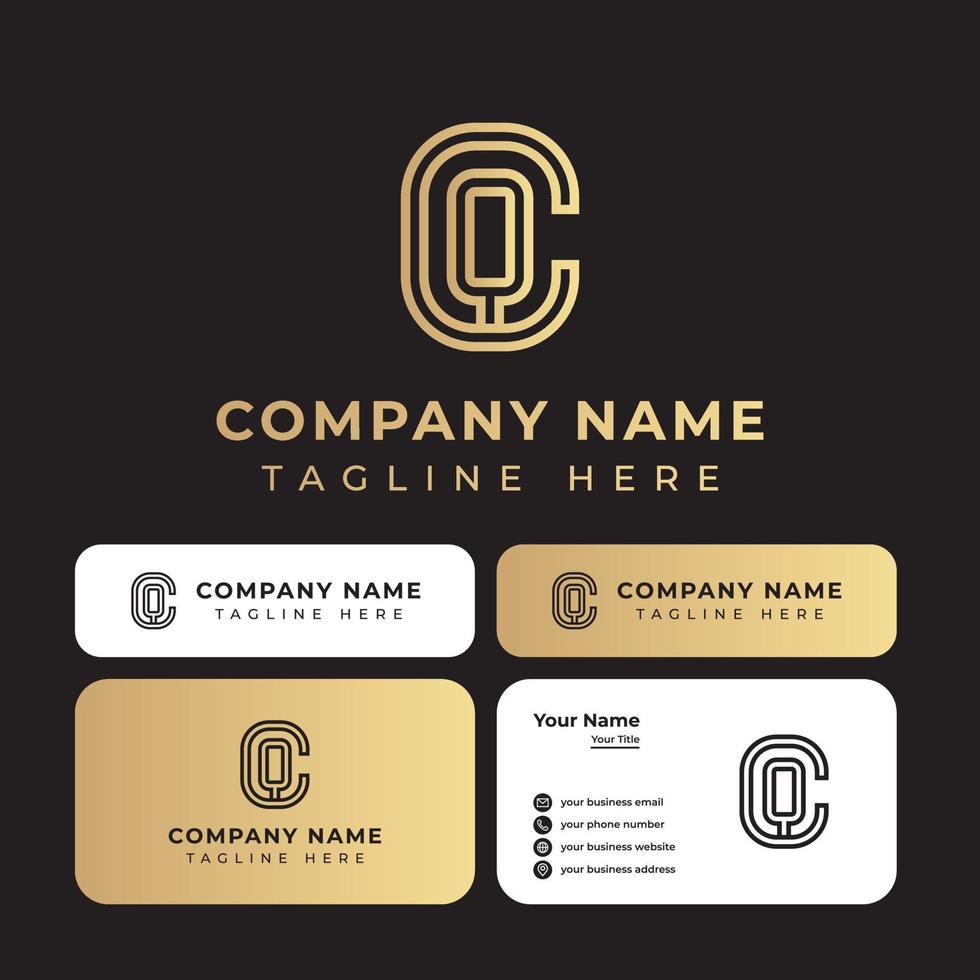 Letter CQ Outline Logo, suitable for any business or personal identity. vector