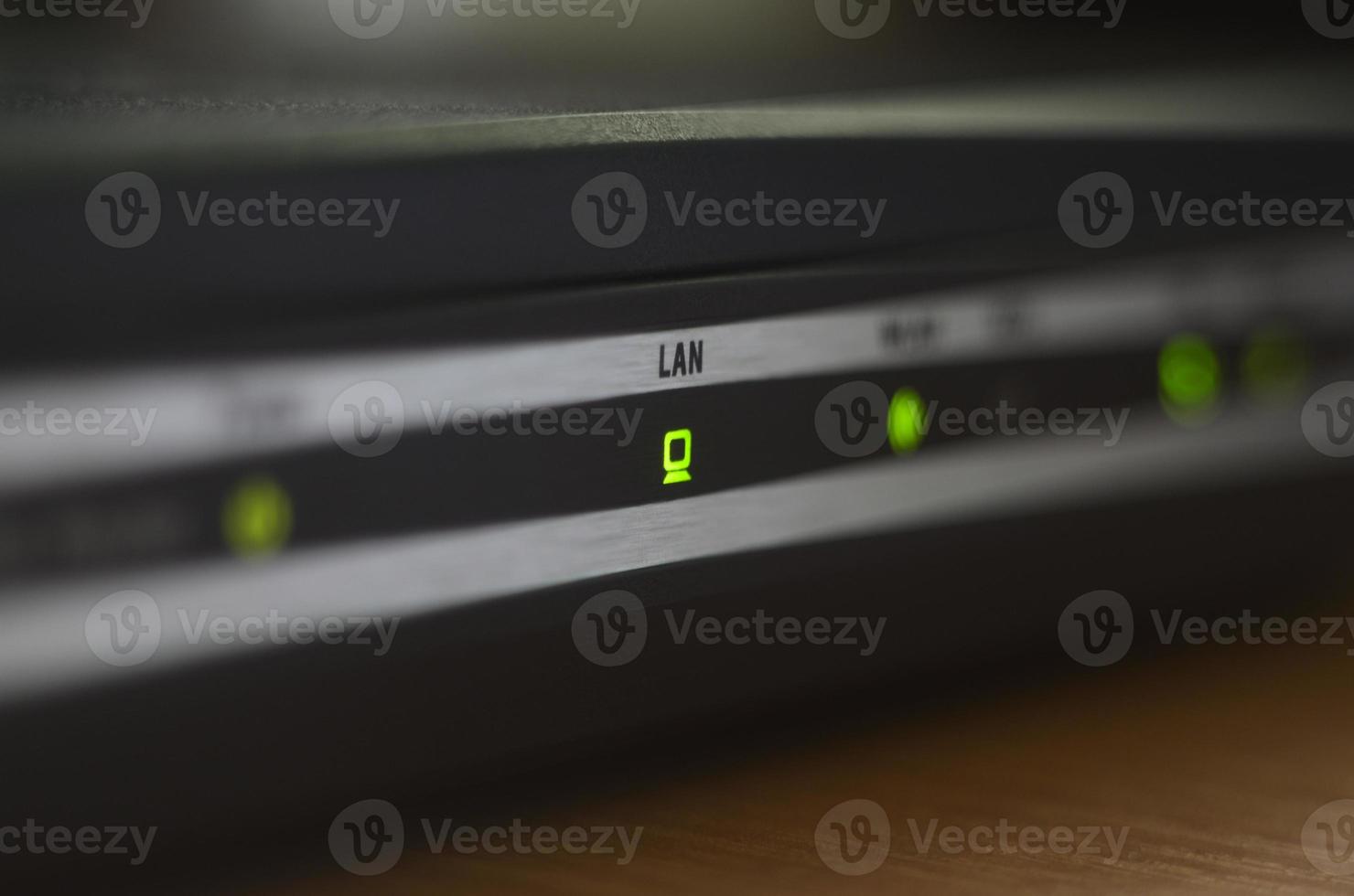 Green indicator on internet router photo