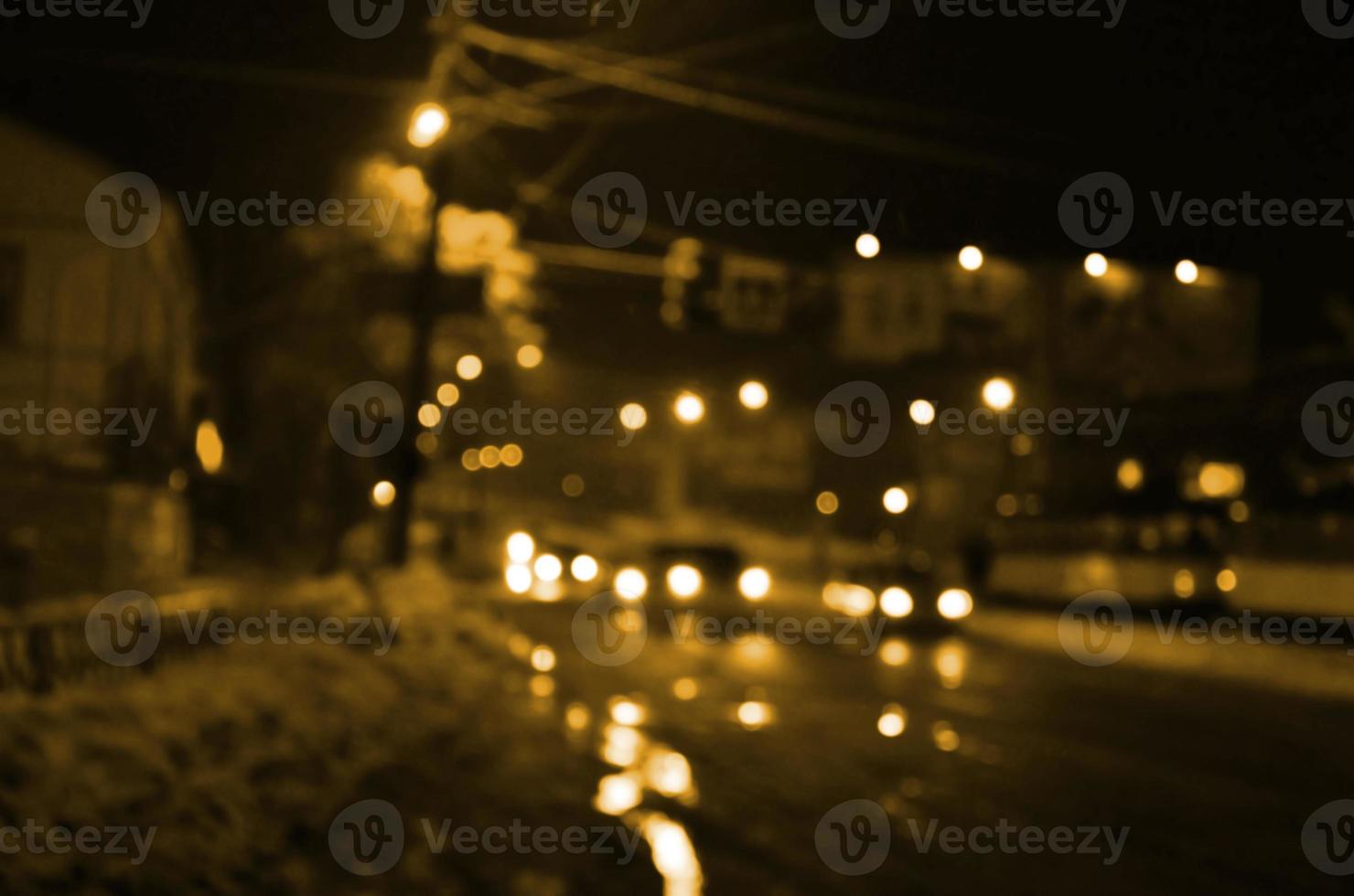 Blurred landscape of night city photo