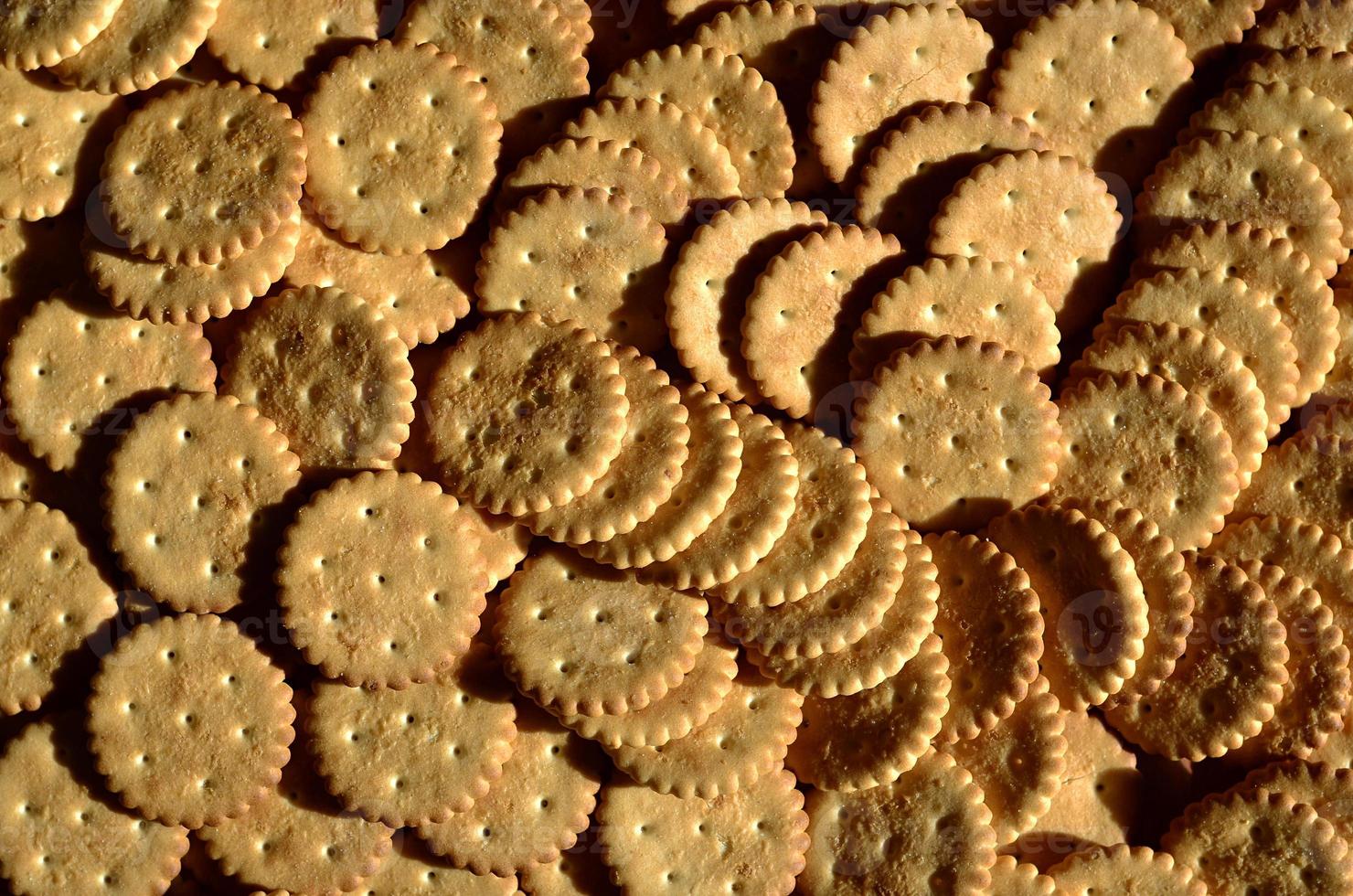Closeup of salted crackers photo