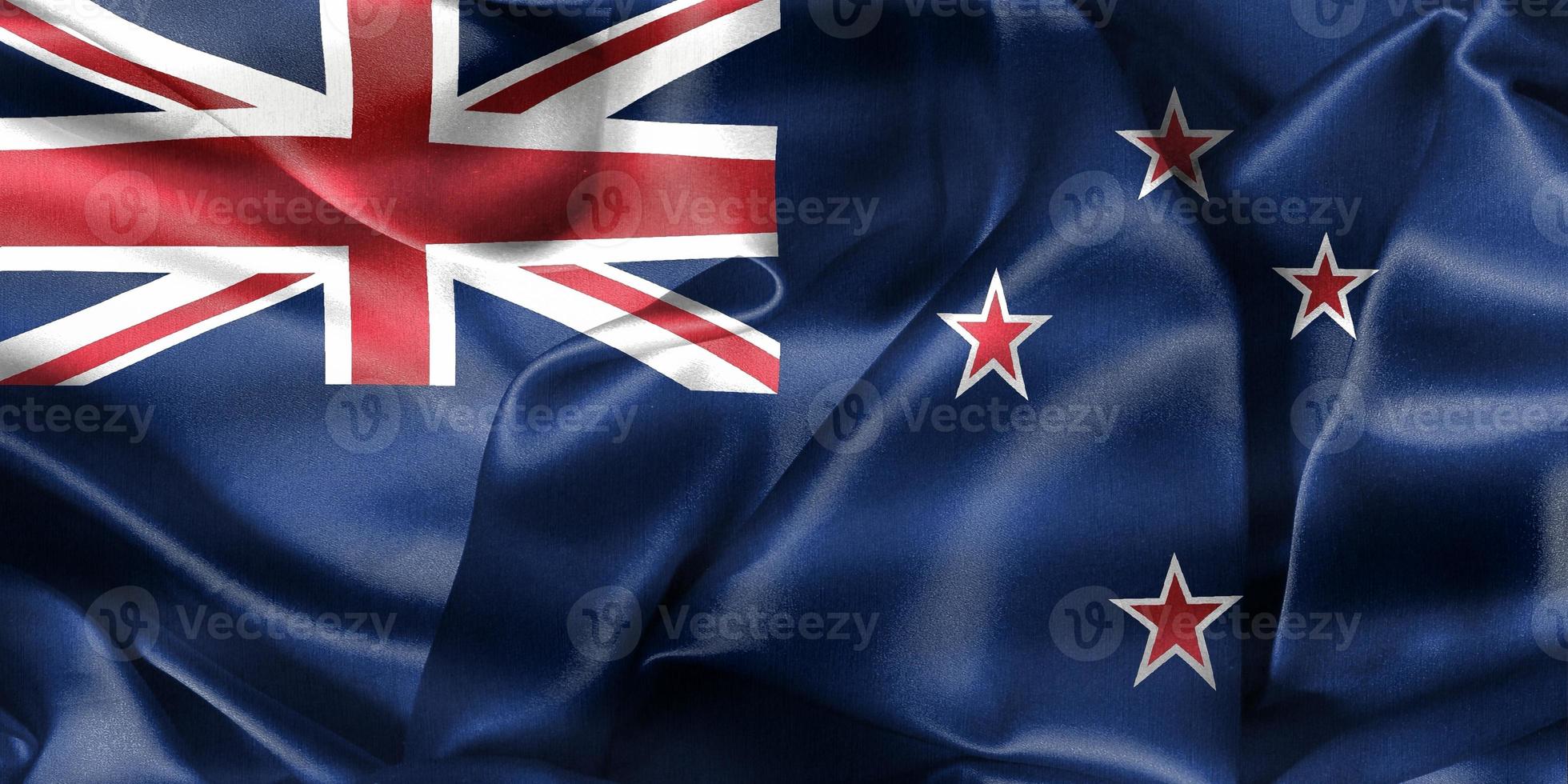 3D-Illustration of a New Zealand flag - realistic waving fabric flag photo