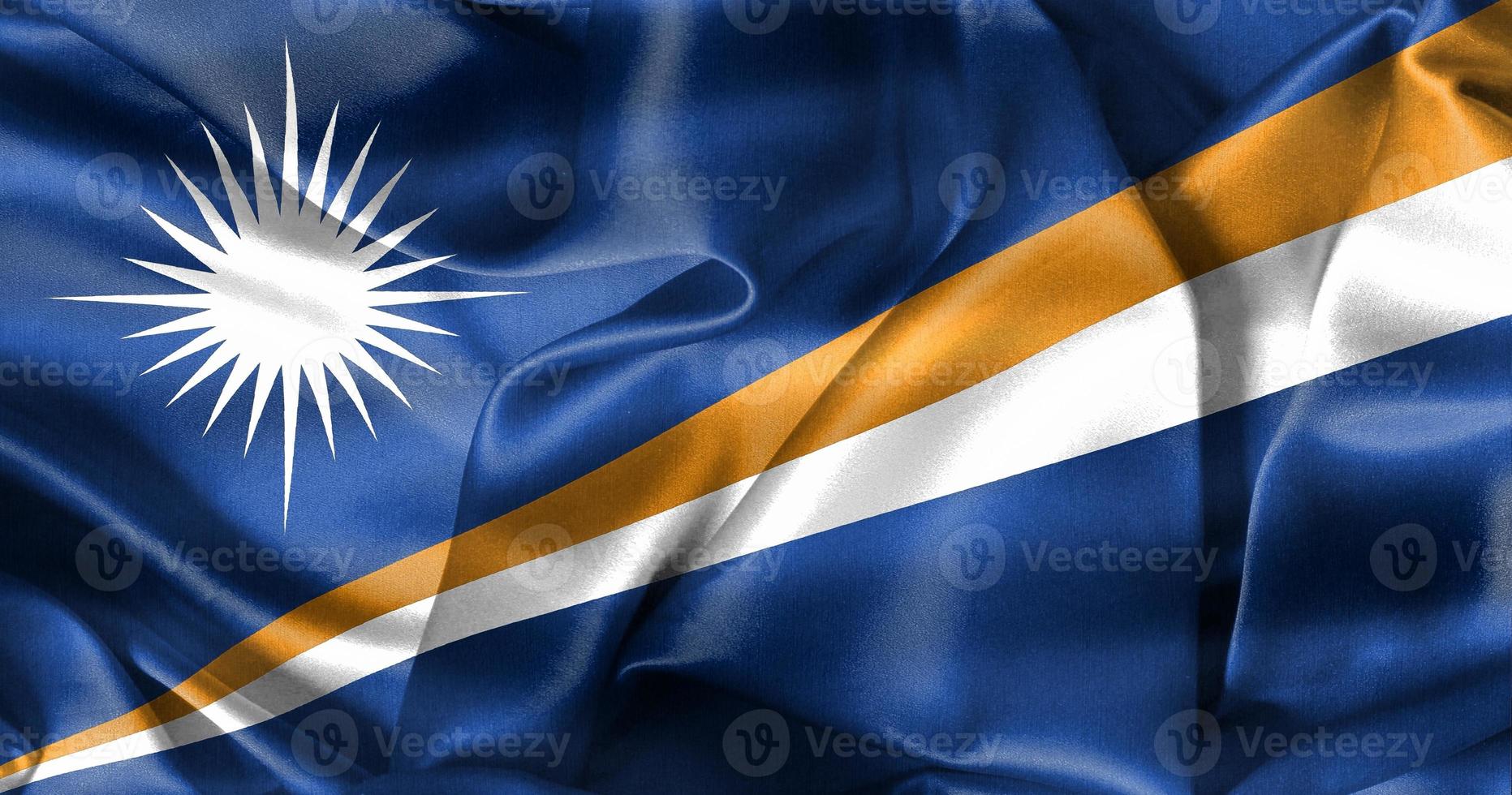 3D-Illustration of a Marshall Islands flag - realistic waving fabric flag photo