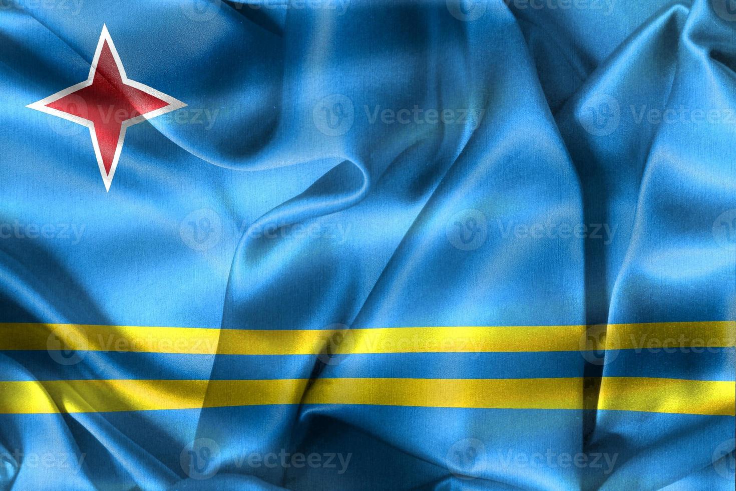 Aruba flag - realistic waving fabric flag photo