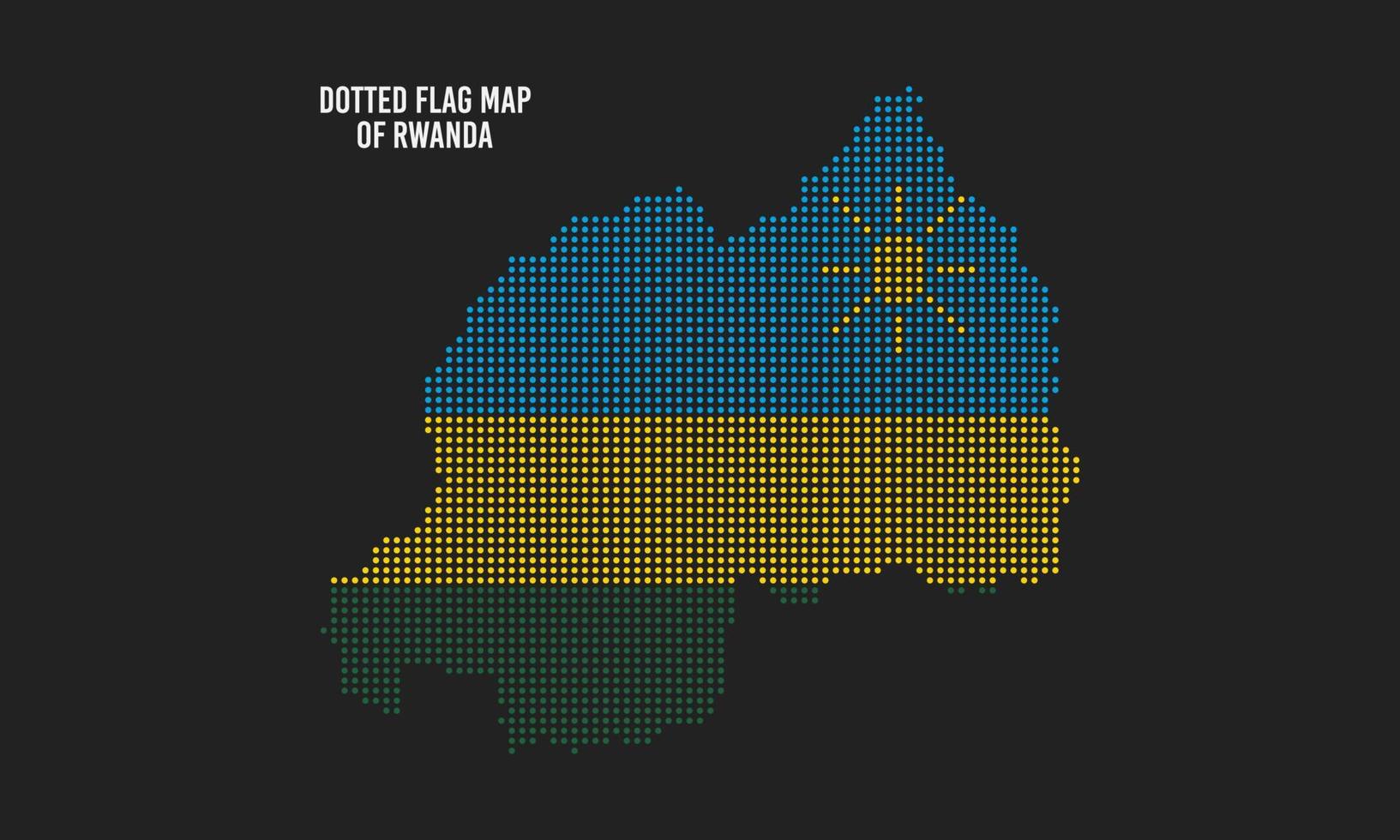 mapa de la bandera de ruanda, ilustración vectorial punteada abstracta vector