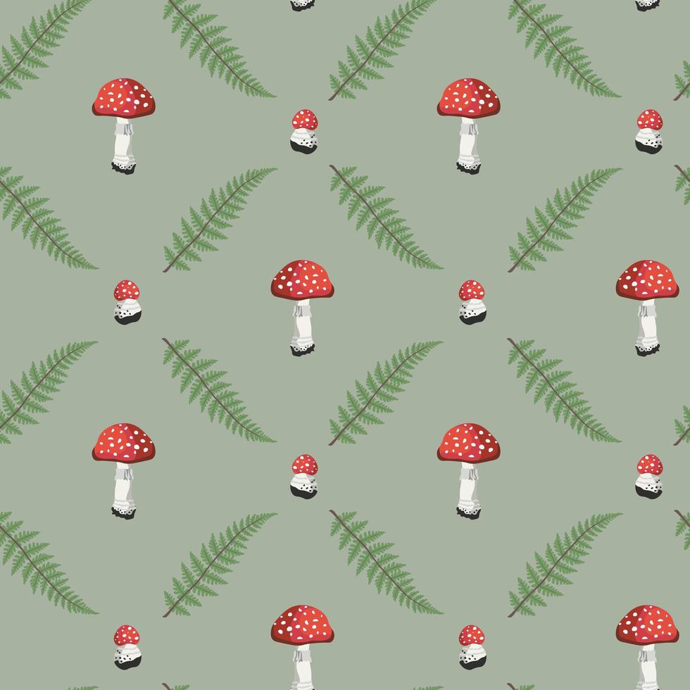 Autumn Mushrooms seamless pattern - Vector illustration photo