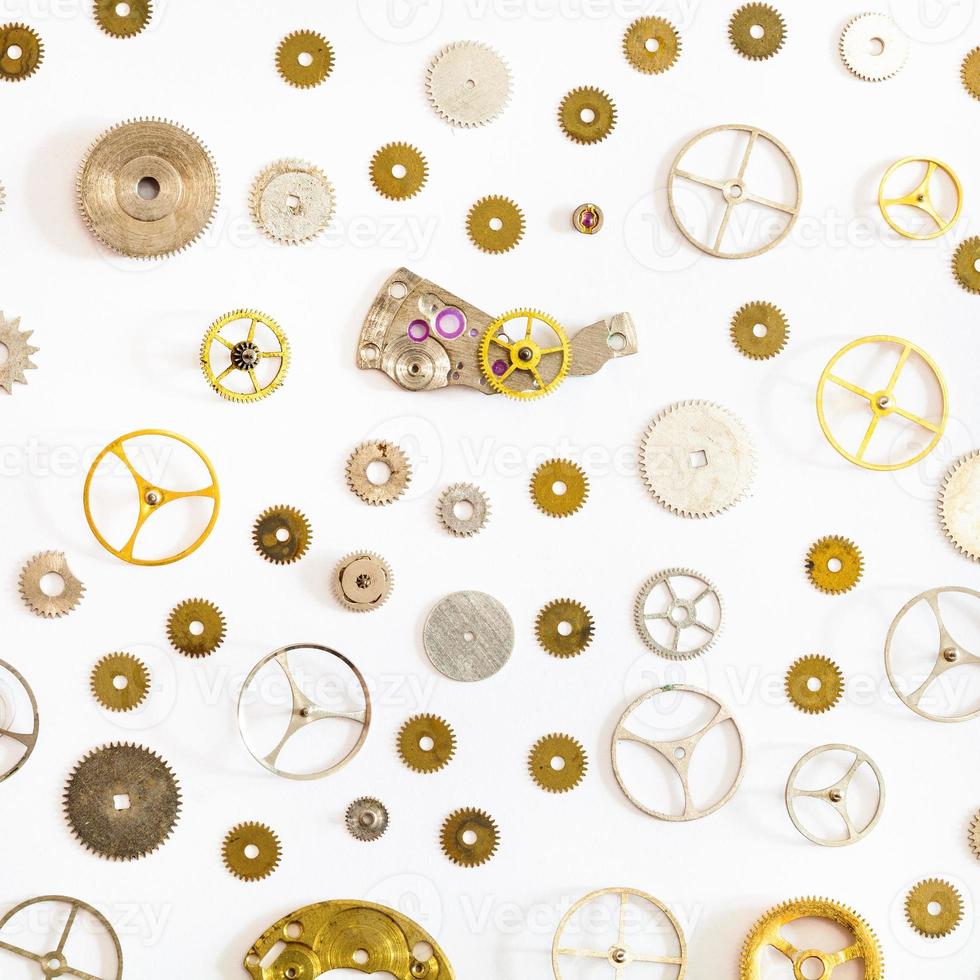 pattern from various old watch spare parts photo