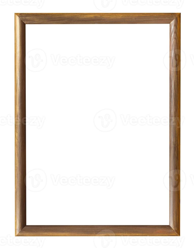 brown wooden simple narrow picture frame isolated photo