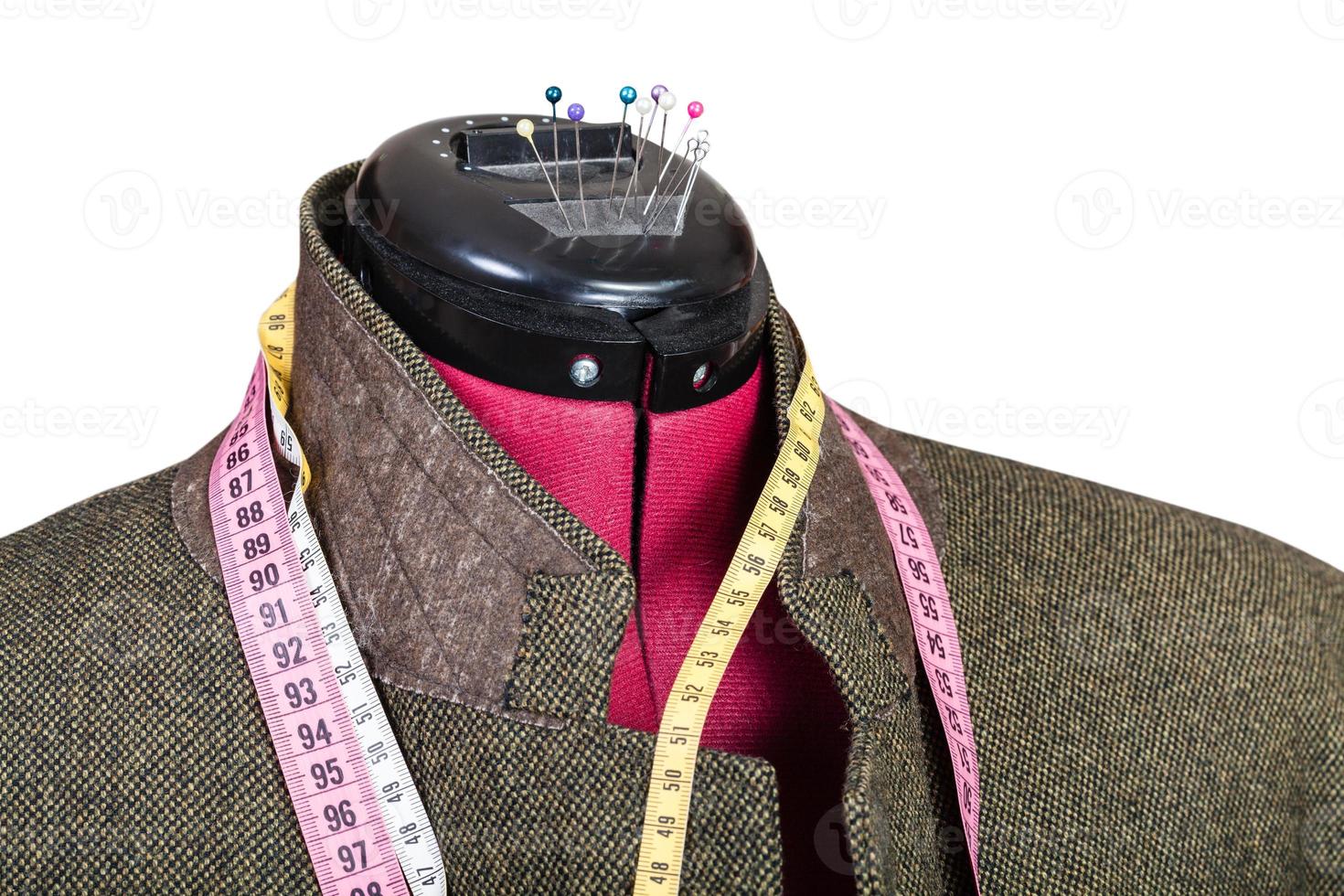 tailoring of man tweed jacket on dummy photo