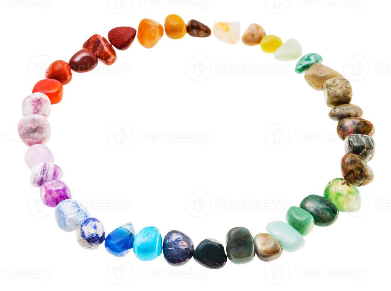 round line from from mineral tumbled gem stones photo