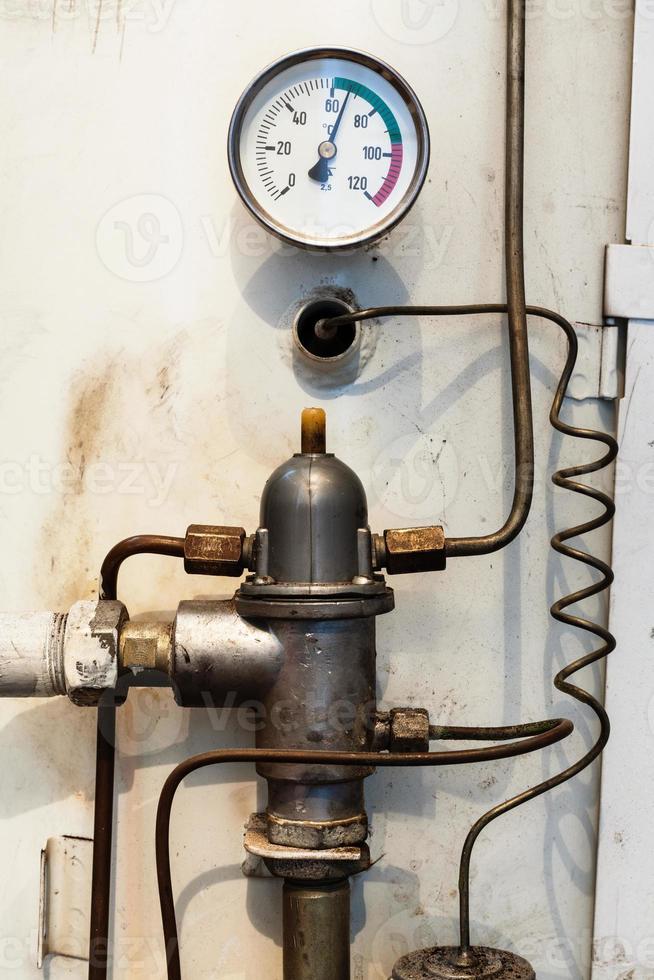 thermometer and reducer of used gas boiler photo