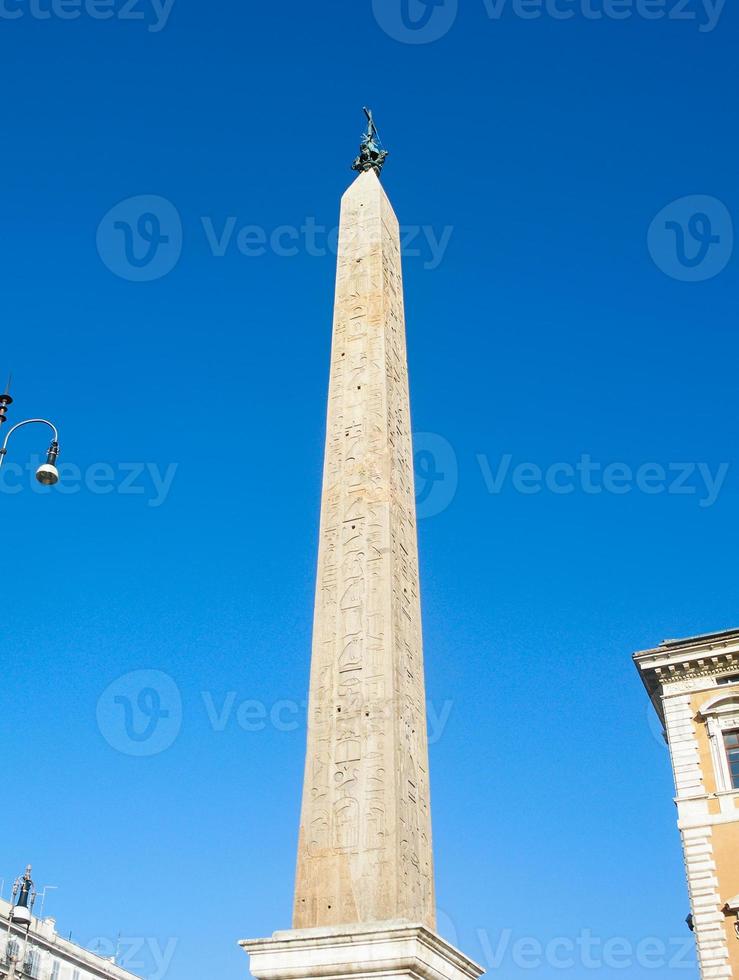 Lateran Obelisk and blue sky on square in Rome photo