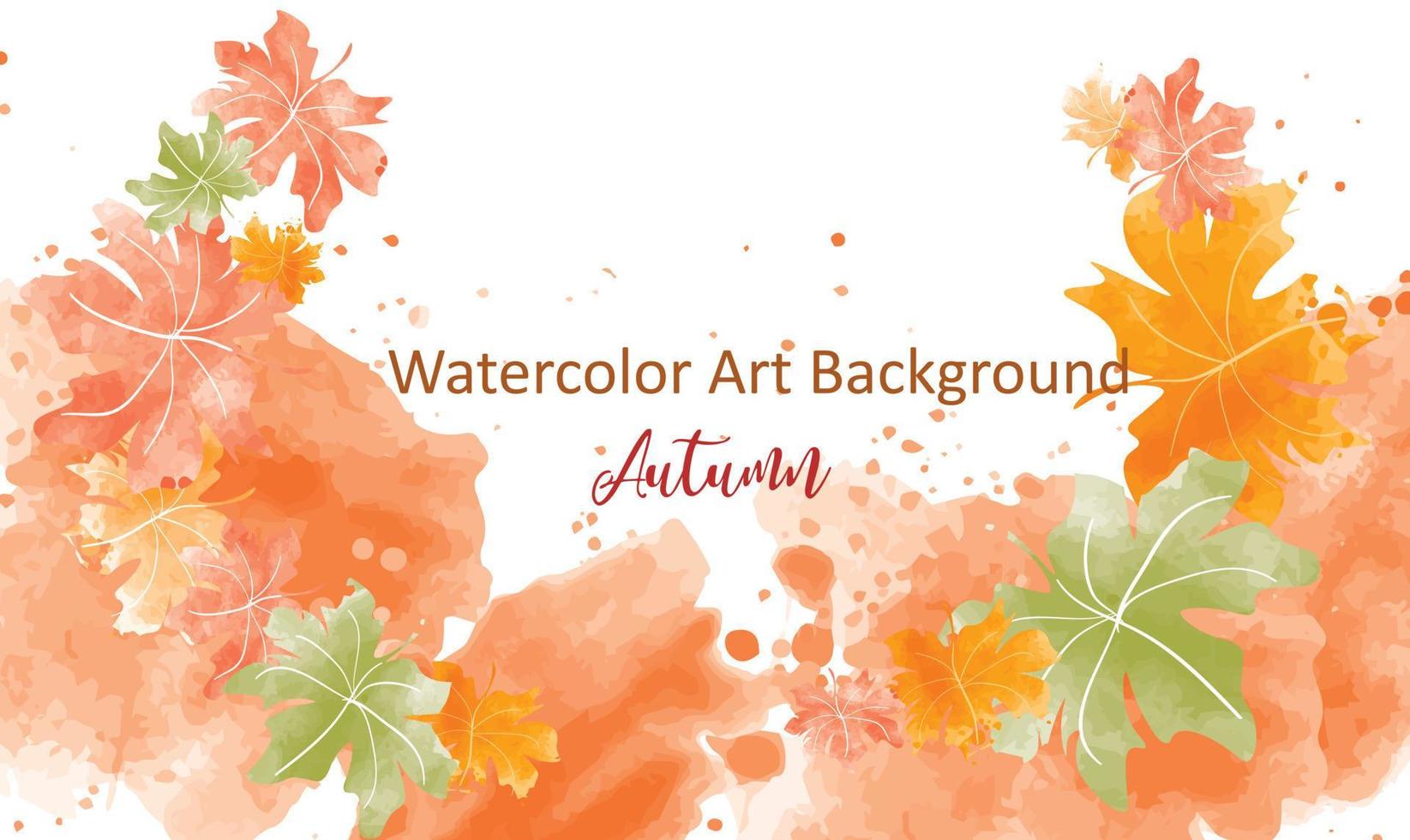 Watercolor abstract background autumn collection with maple and seasonal leaves. Hand-painted watercolor natural art, perfect for your designed header, banner, web, wall, cards, etc. vector