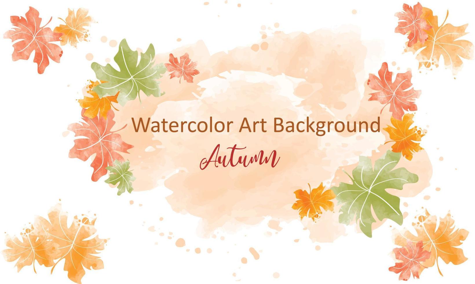 Watercolor abstract background autumn collection with maple and seasonal leaves. Hand-painted watercolor natural art, perfect for your designed header, banner, web, wall, cards, etc. vector