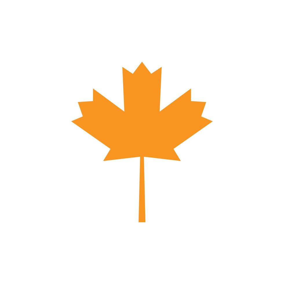 eps10 orange vector maple leaf abstract solid icon isolated on white background. Canadian flag symbol in a simple flat trendy modern style for your website design, logo, and mobile application