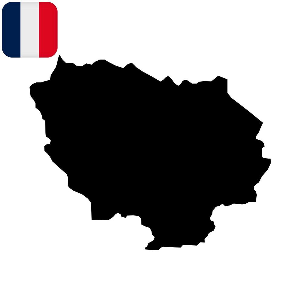 Ile de France Map. Region of France. Vector illustration.