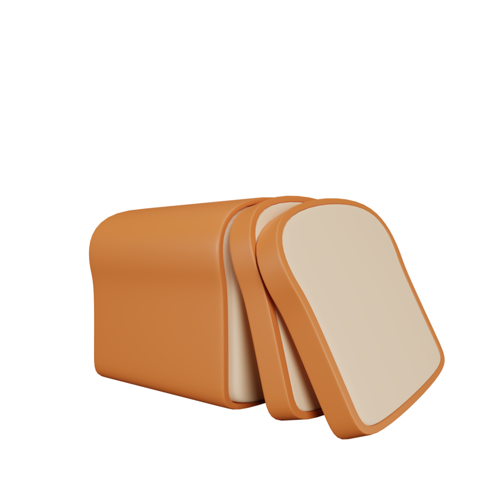 icono de acción de gracias de pan de renderizado 3d png