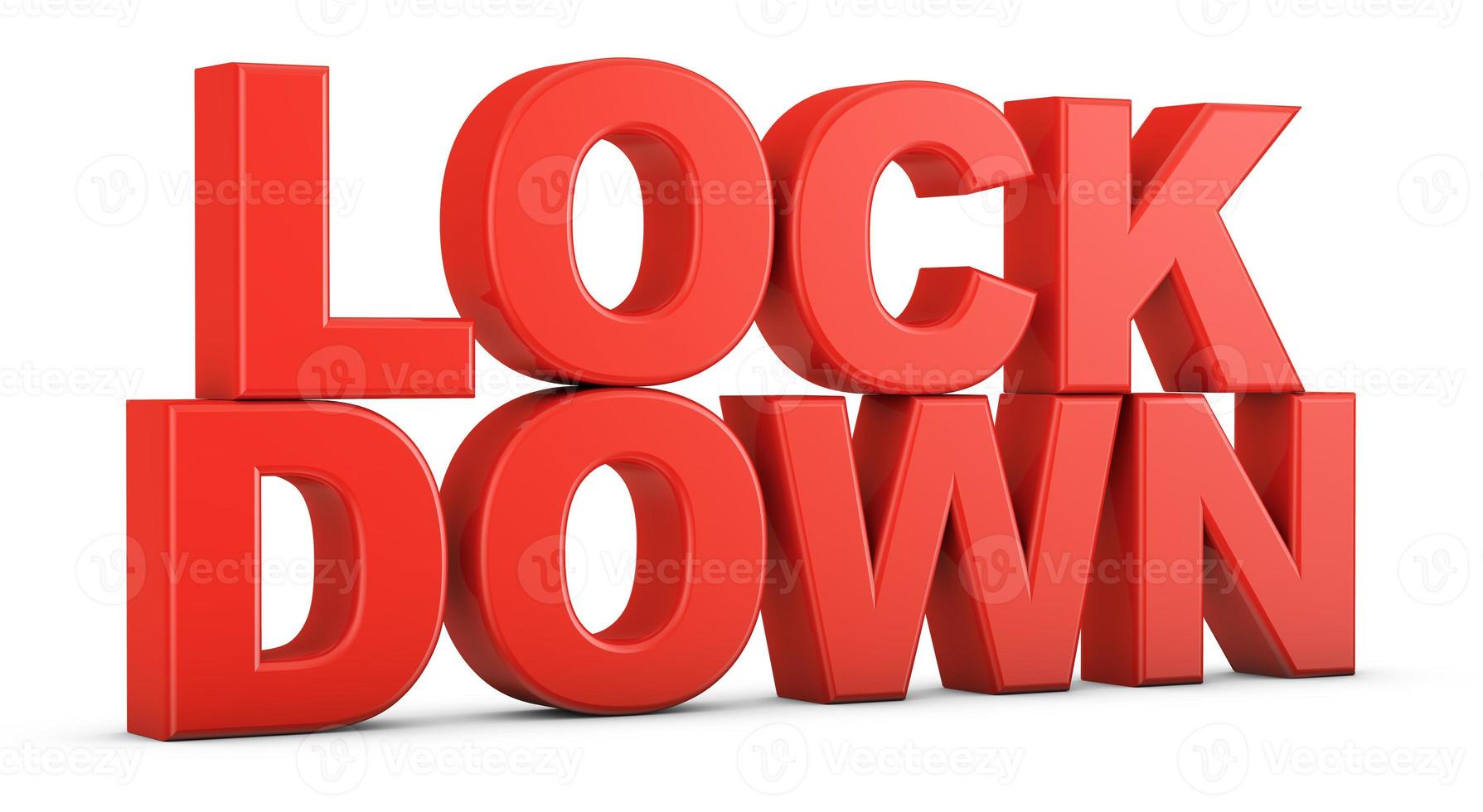 Volumetric red text LOCKDOWN photo