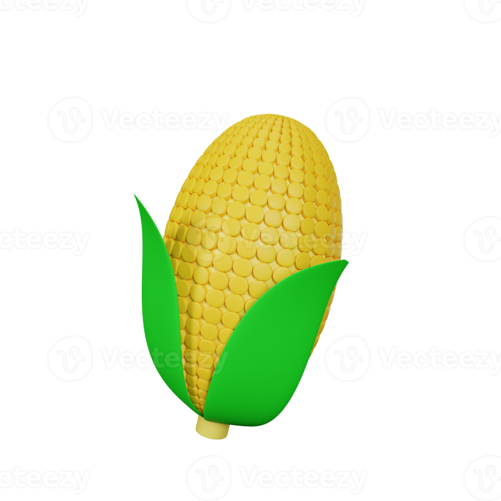 3d rendering corn thanksgiving icon png