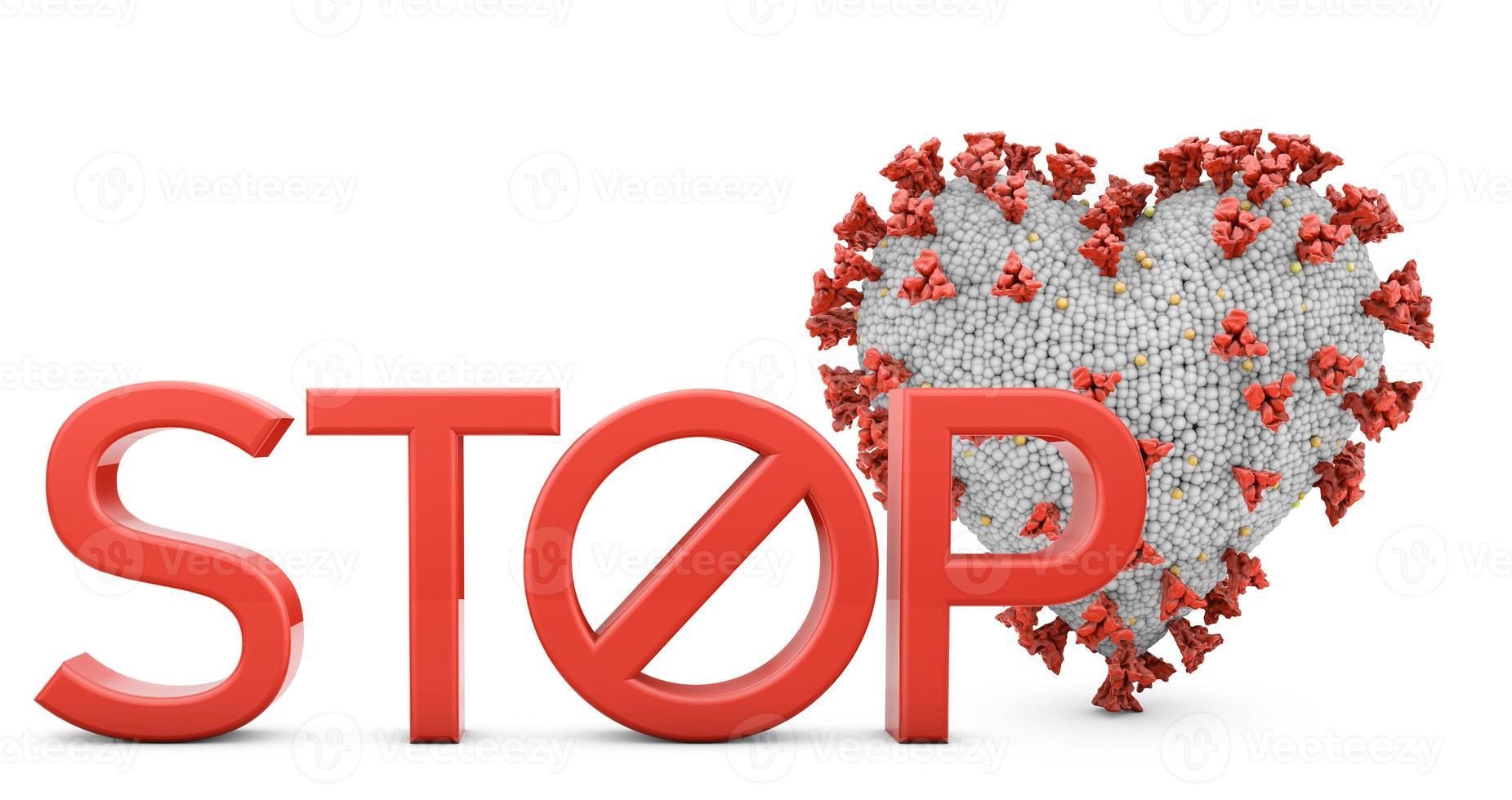 Coronavirus heart and STOP photo