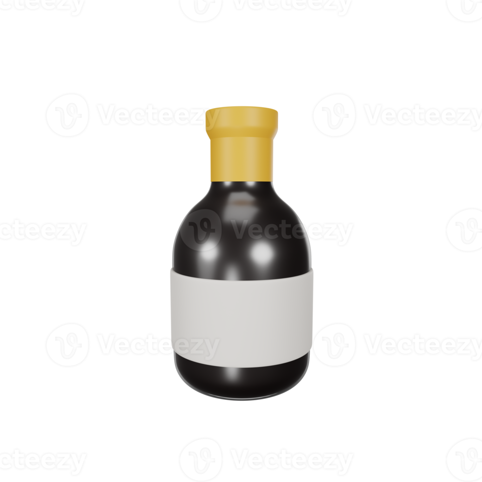 3d rendering wine bottle thanksgiving icon png