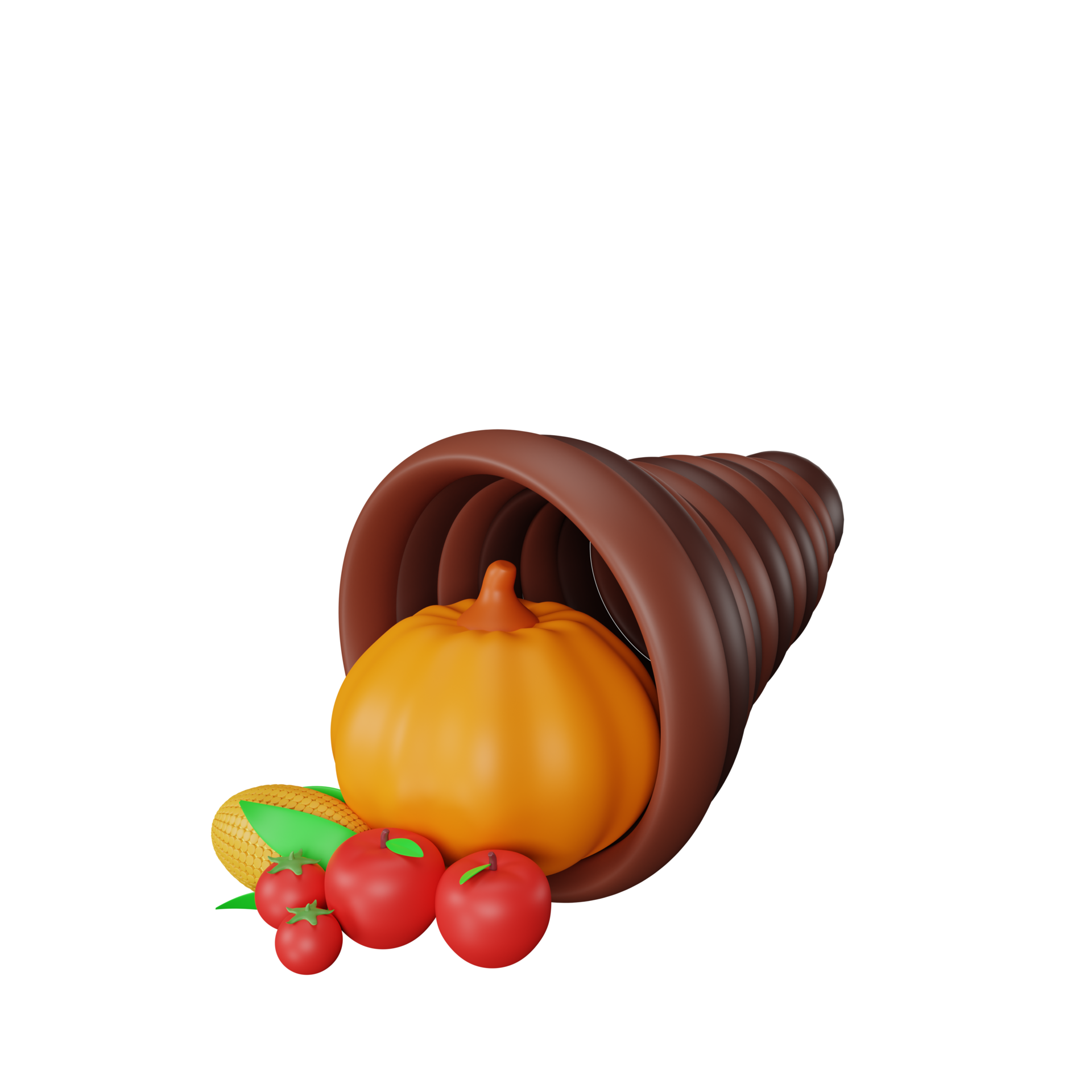 3d rendering cornucopia thanksgiving icon 12587542 PNG