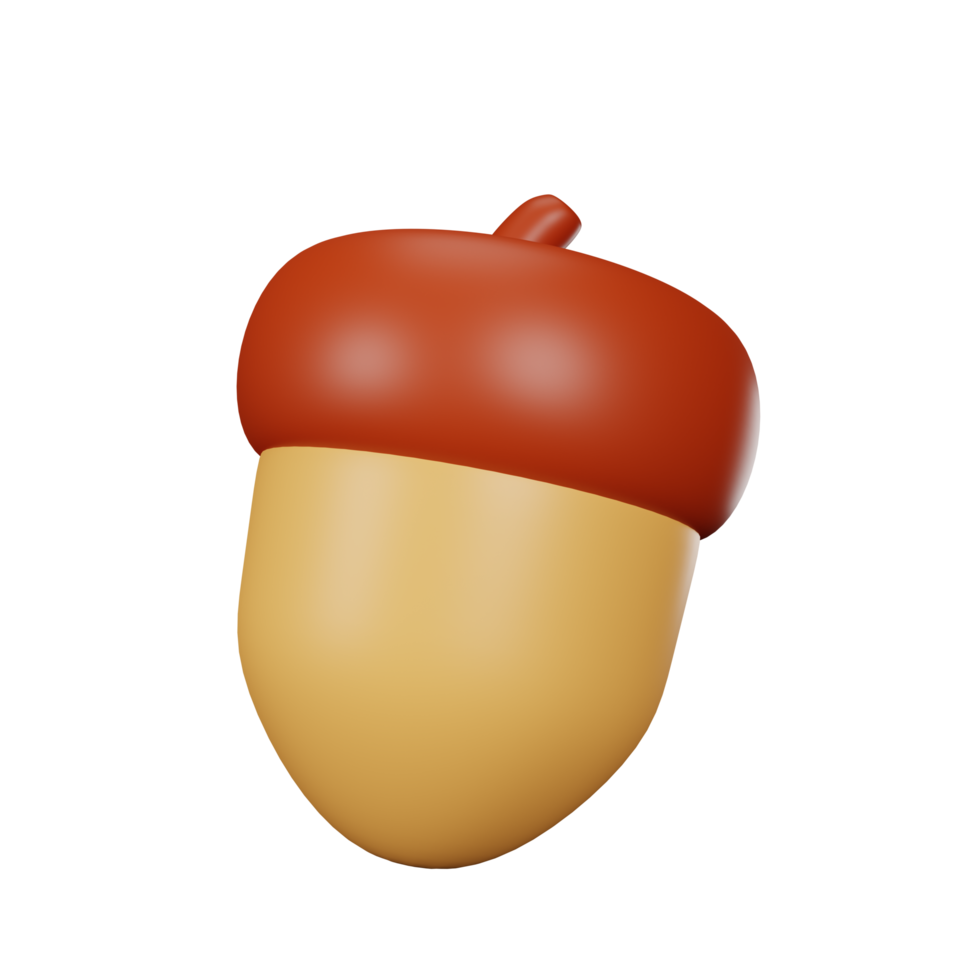 icono de acción de gracias de bellota de renderizado 3d png