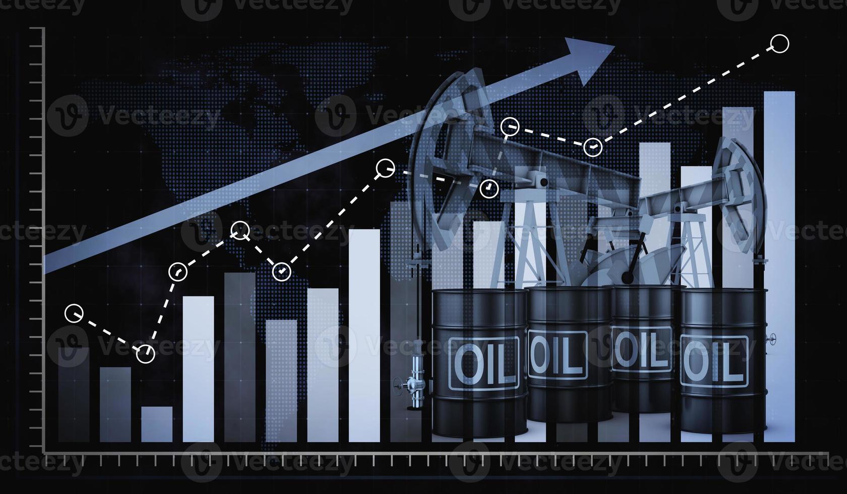 barrels on the background graph photo