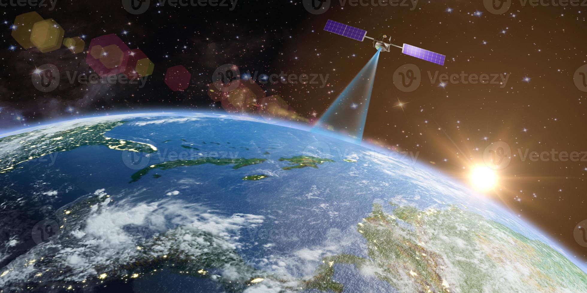 Satellite transmits a signal photo