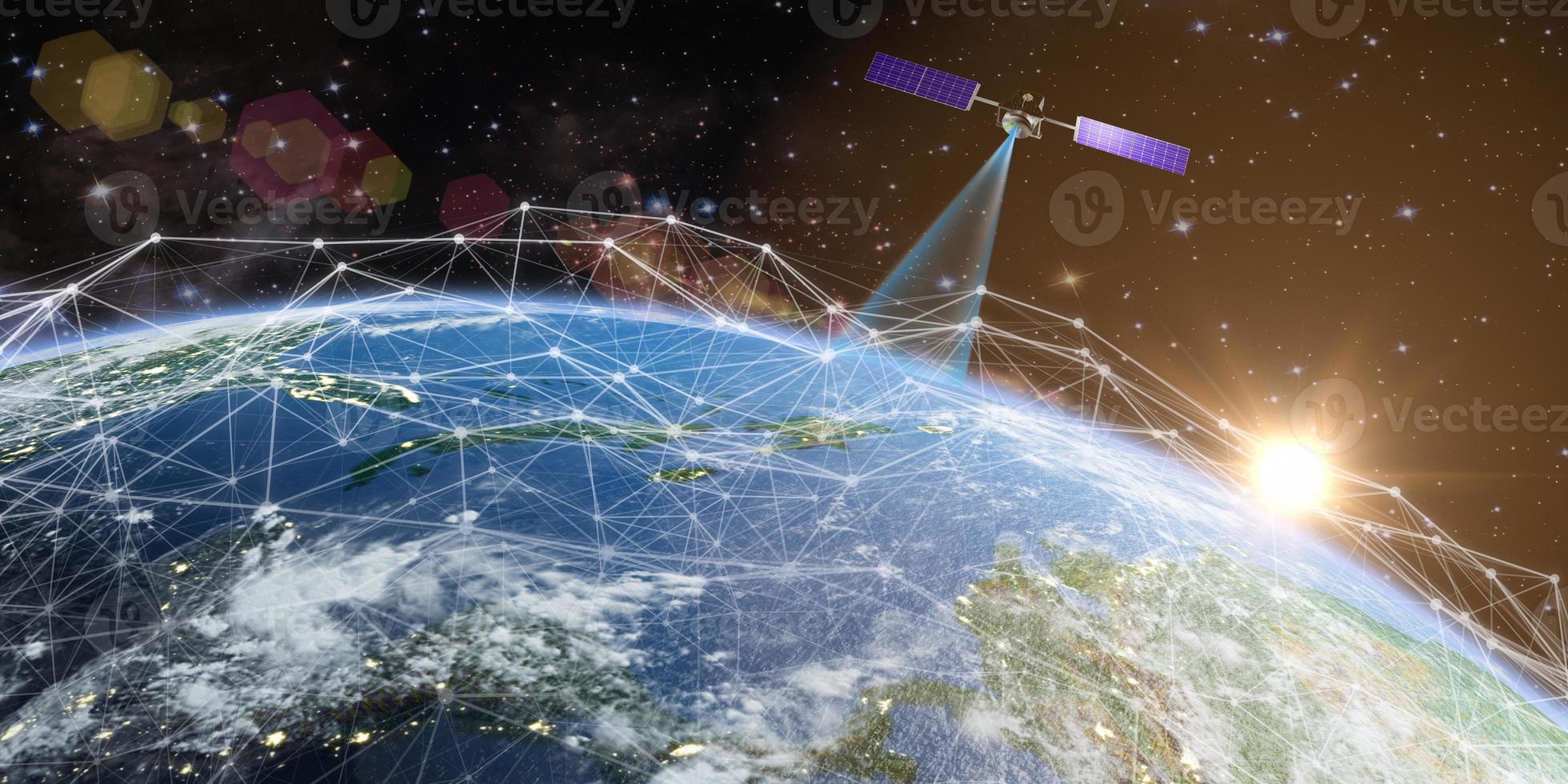 Satellite transmits a signal photo