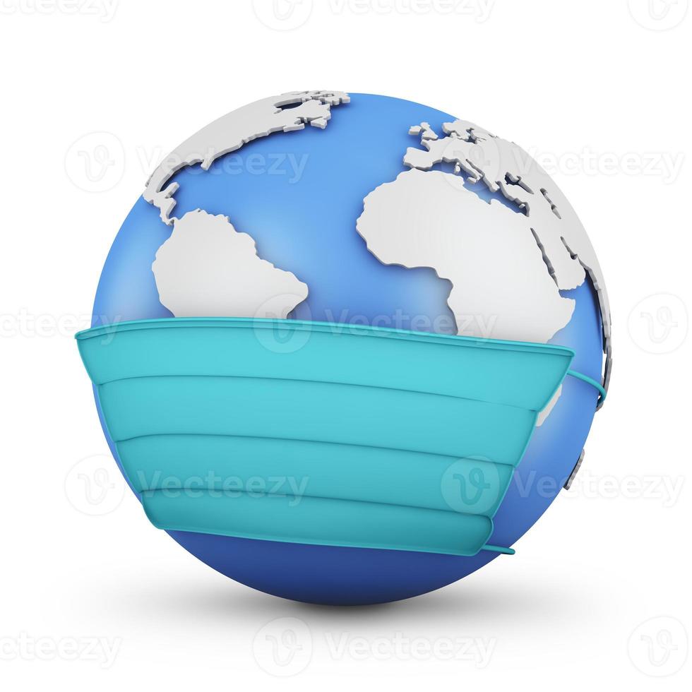 Globe in a protective mask photo