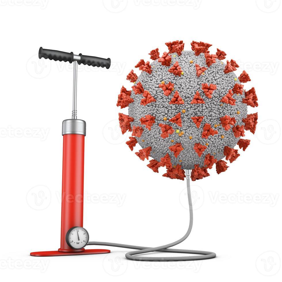 Hand pump and coronavirus photo
