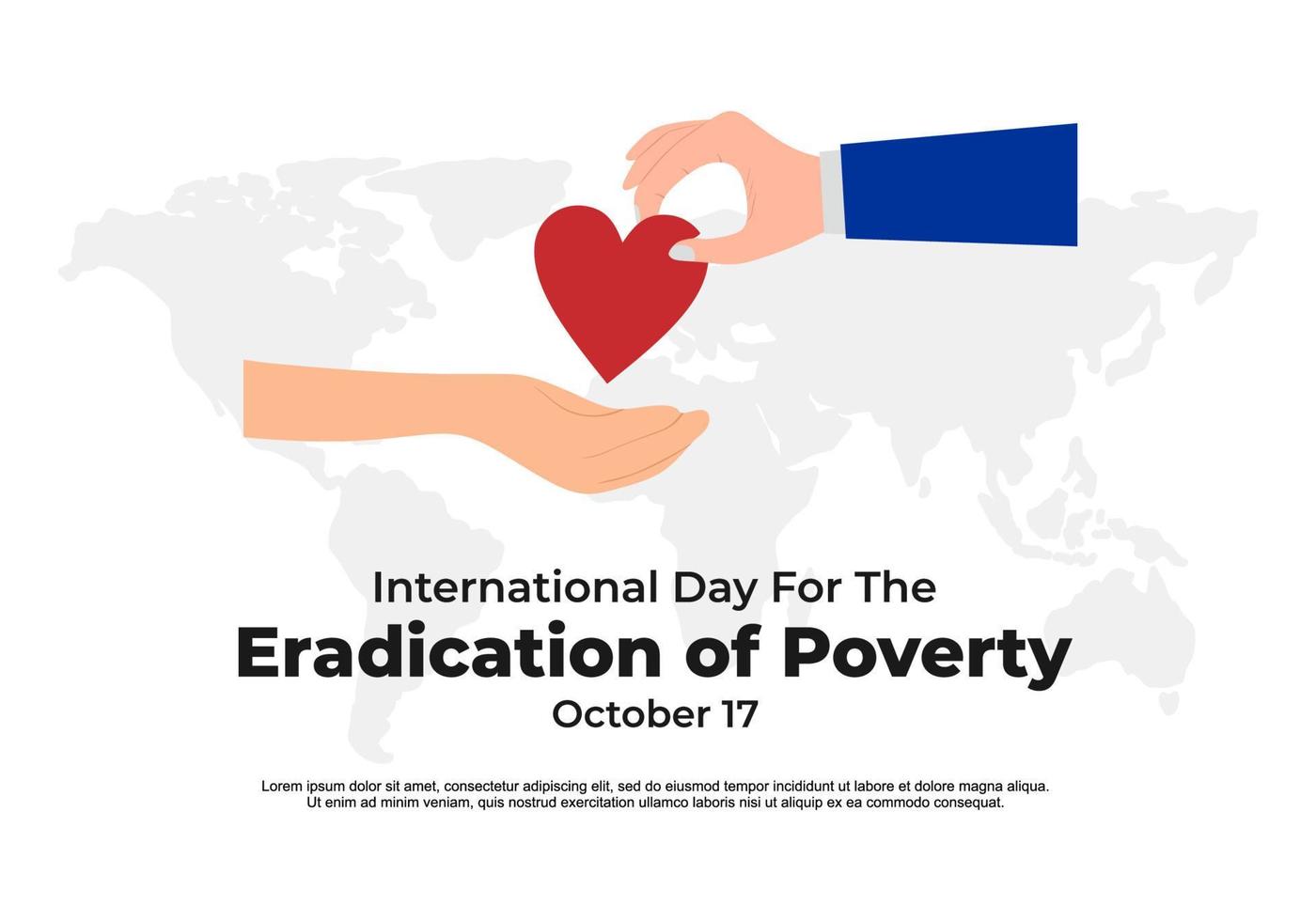 cartel del día internacional para la erradicación de la pobreza el 17 de octubre. vector