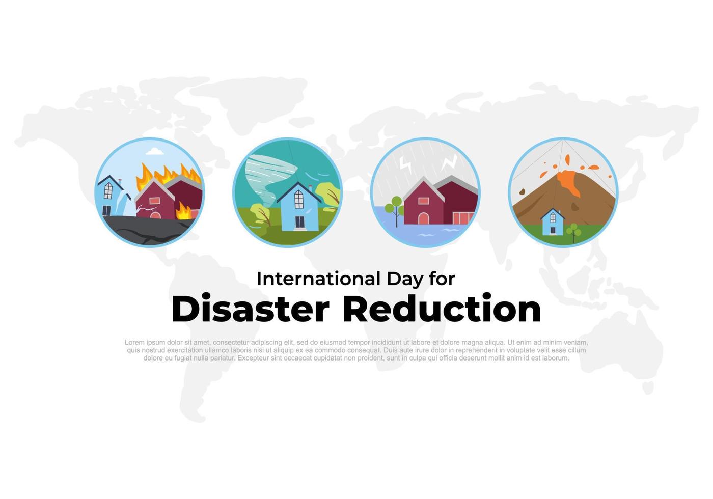 International day for Disaster Reduction celebrated on october 13. vector