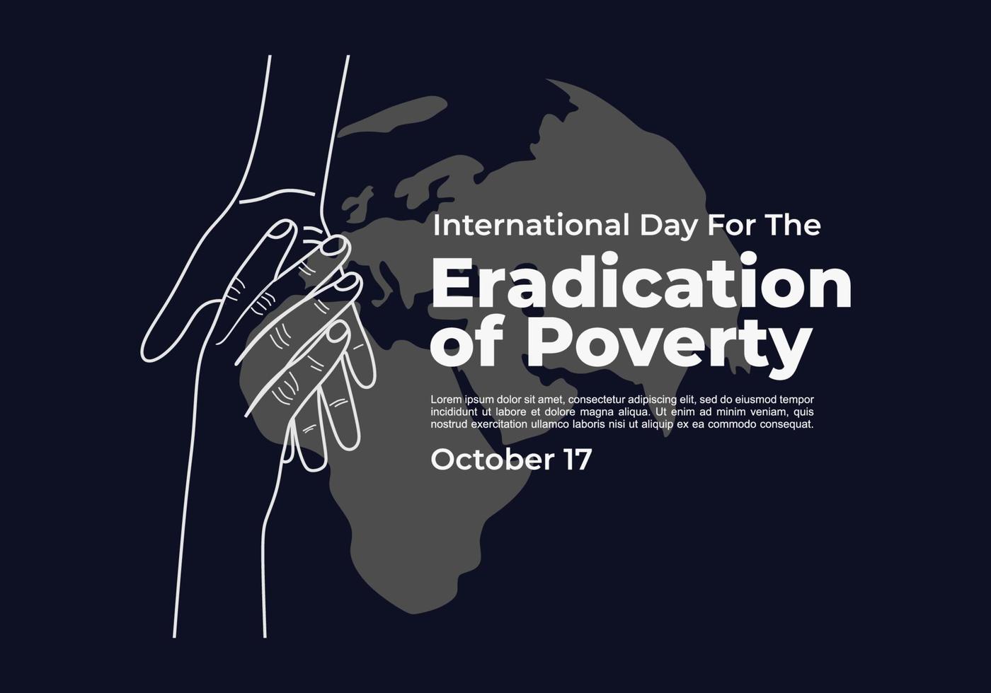 International day for the Eradication of Poverty poster on october 17. vector