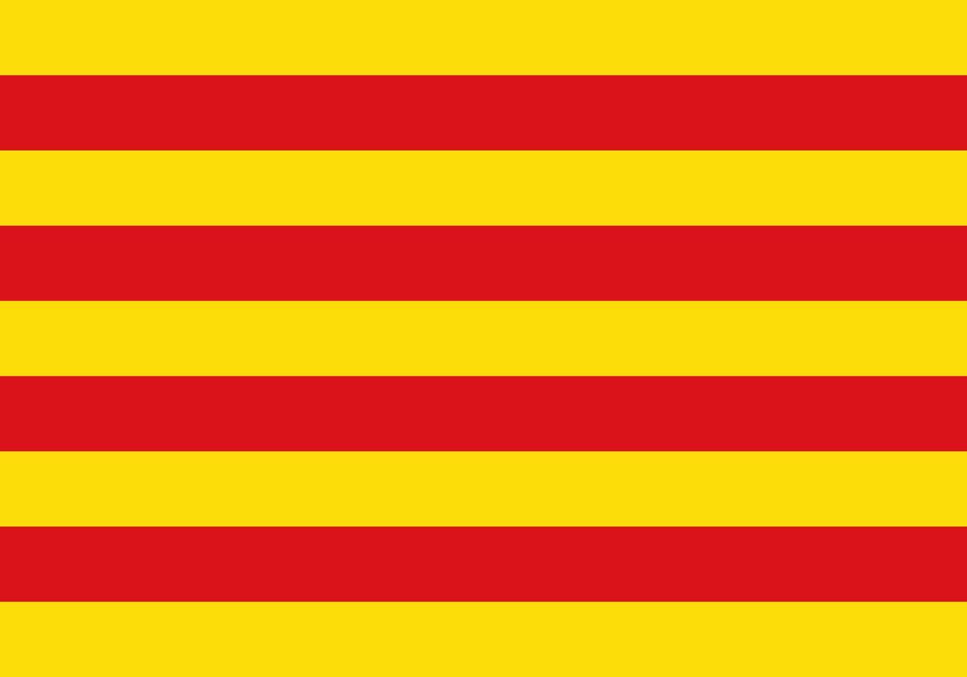 bandera de cataluña, colores oficiales y proporción. ilustración vectorial vector