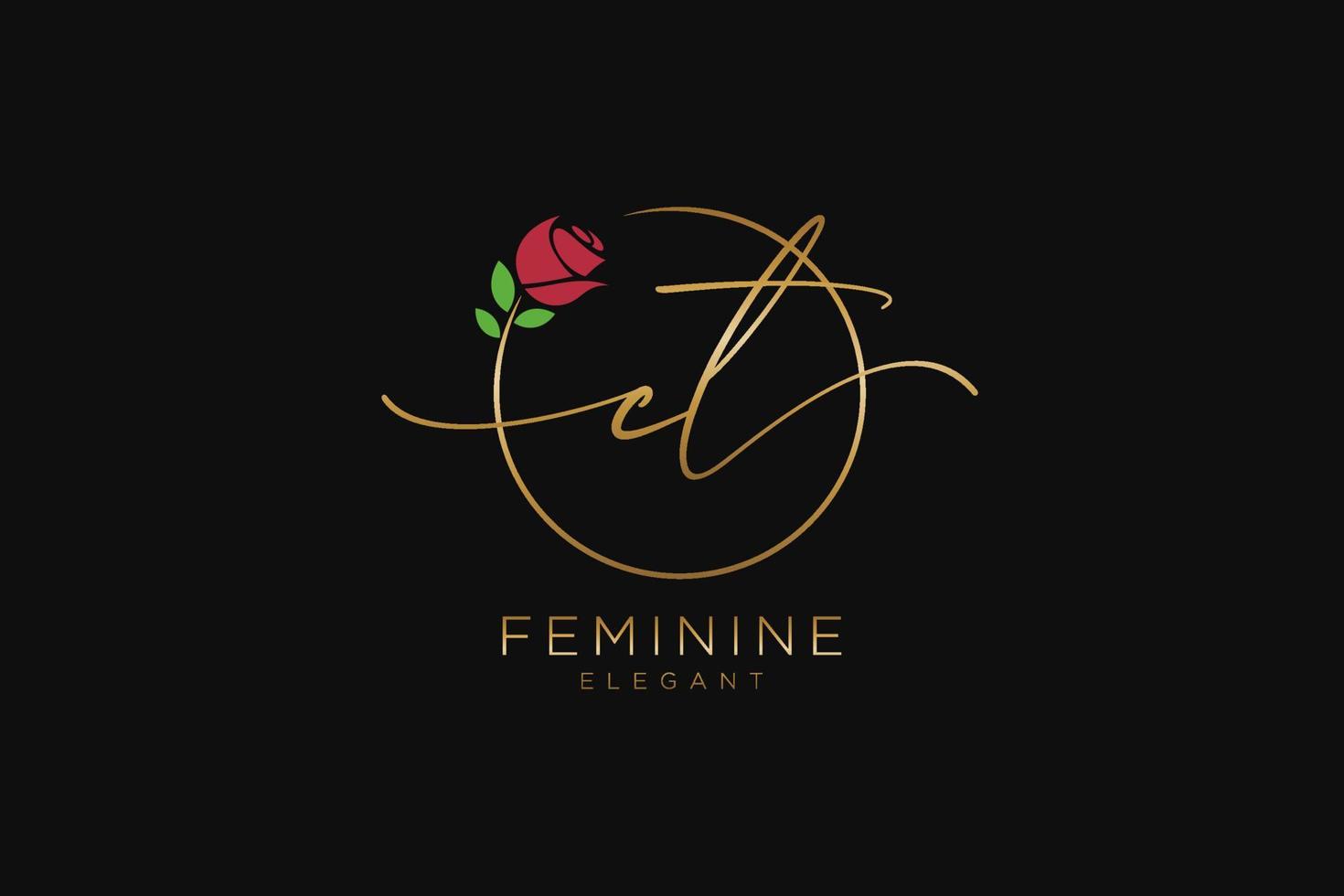 monograma de belleza del logotipo femenino inicial ct y diseño de logotipo elegante, logotipo de escritura a mano de la firma inicial, boda, moda, floral y botánica con plantilla creativa. vector