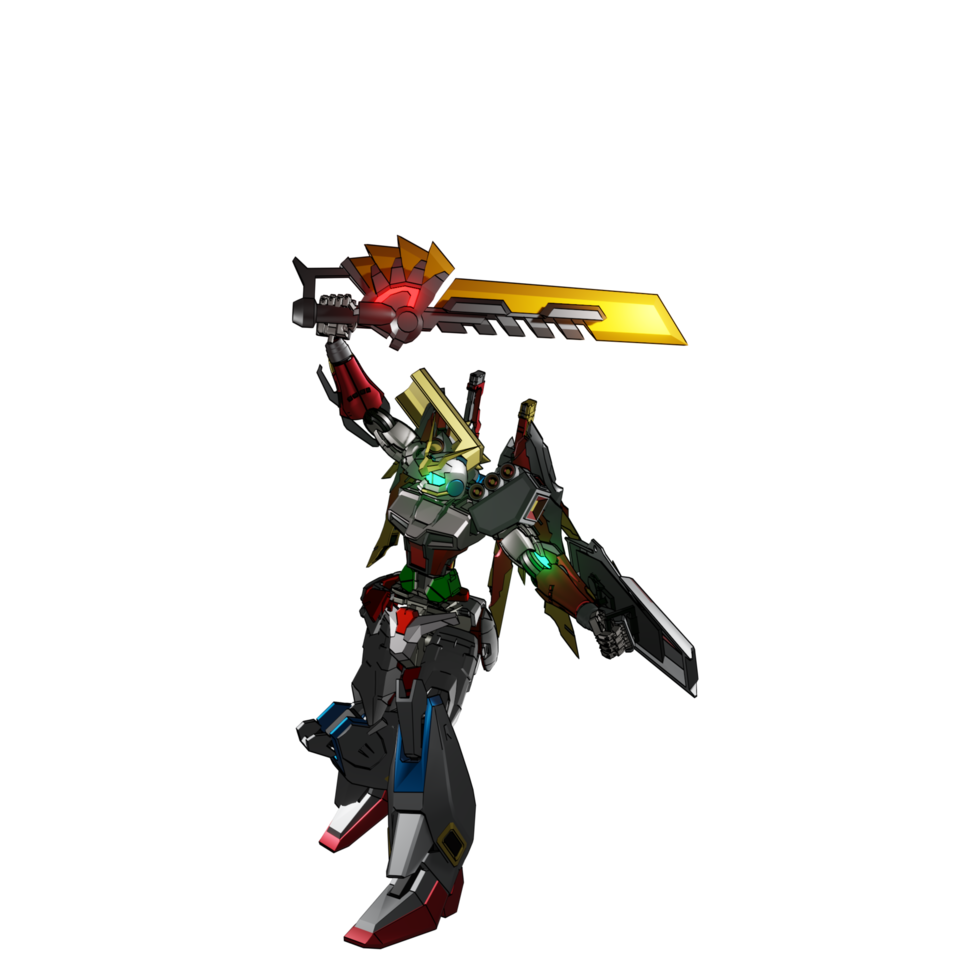 pose de ataque mecha png