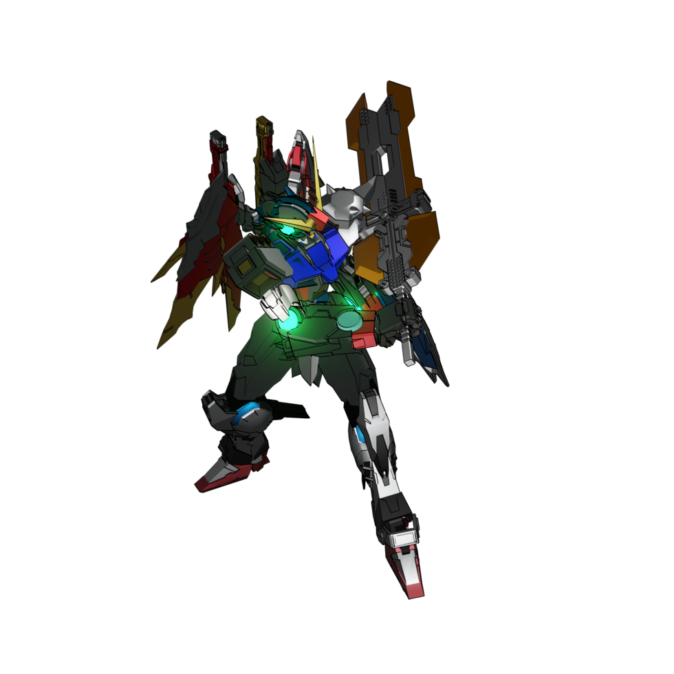 pose d'attaque mecha png