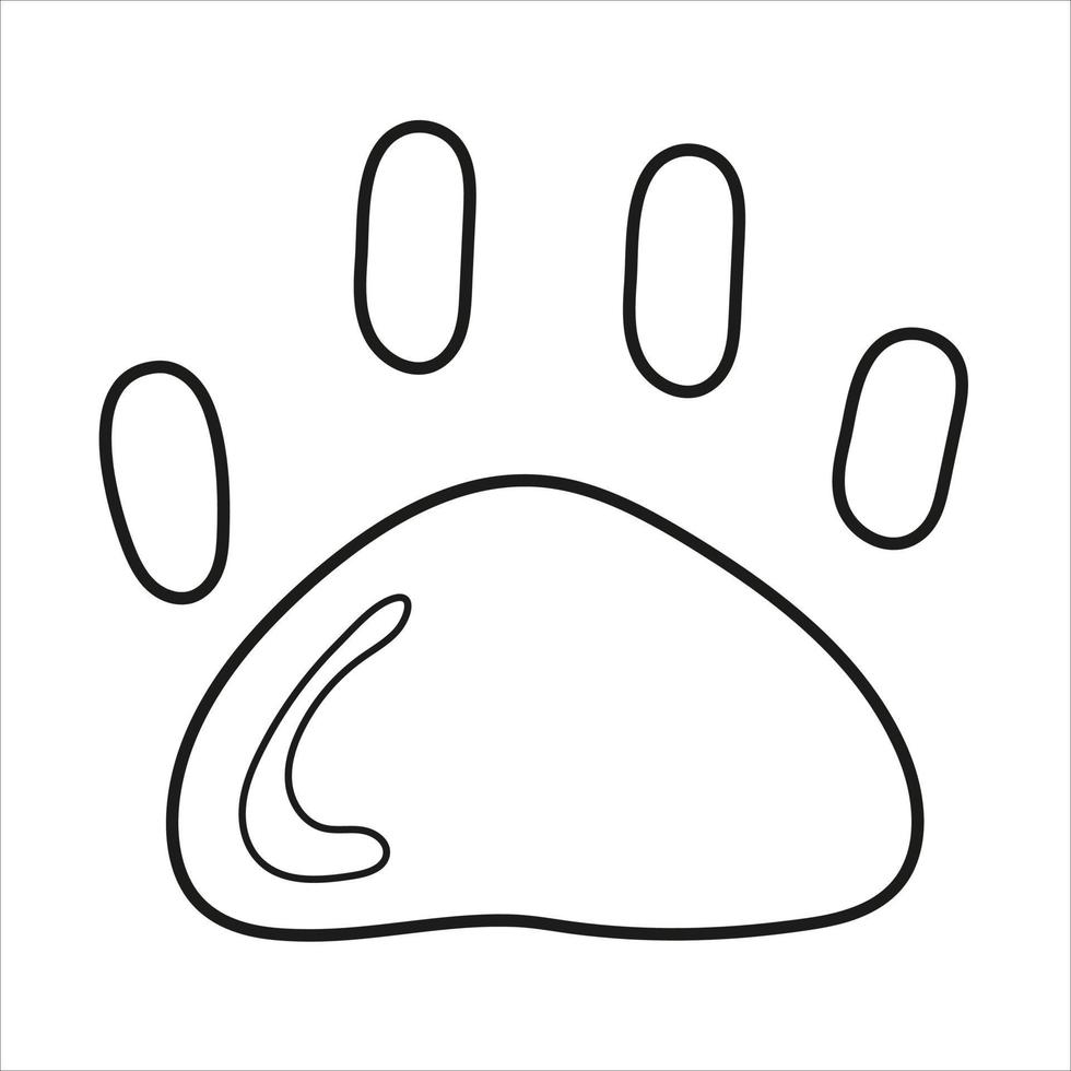 hand drawn vector illustration of paw print
