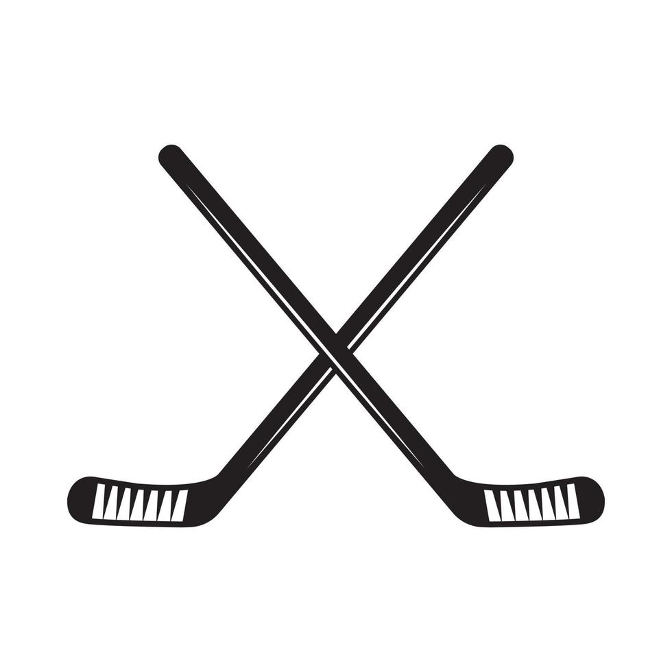 Vintage retro winter sport hockey stick. Can be used like emblem, logo, badge, label. mark, poster or print. Monochrome Graphic Art. Vector Illustration. Engraving