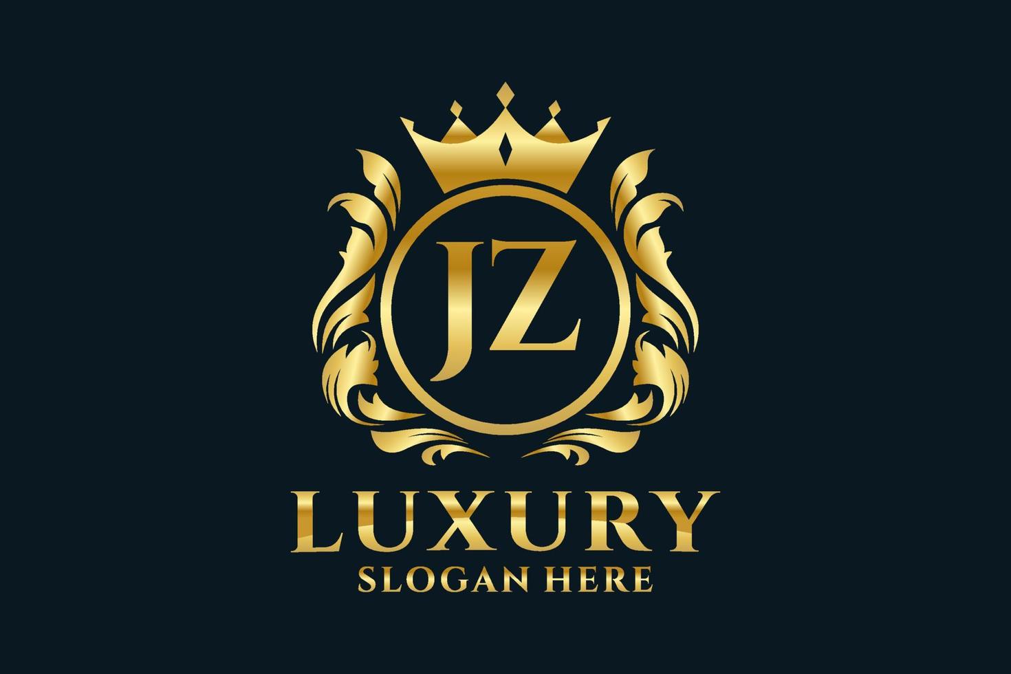 Initial JZ Letter Royal Luxury Logo template in vector art for luxurious branding projects and other vector illustration.