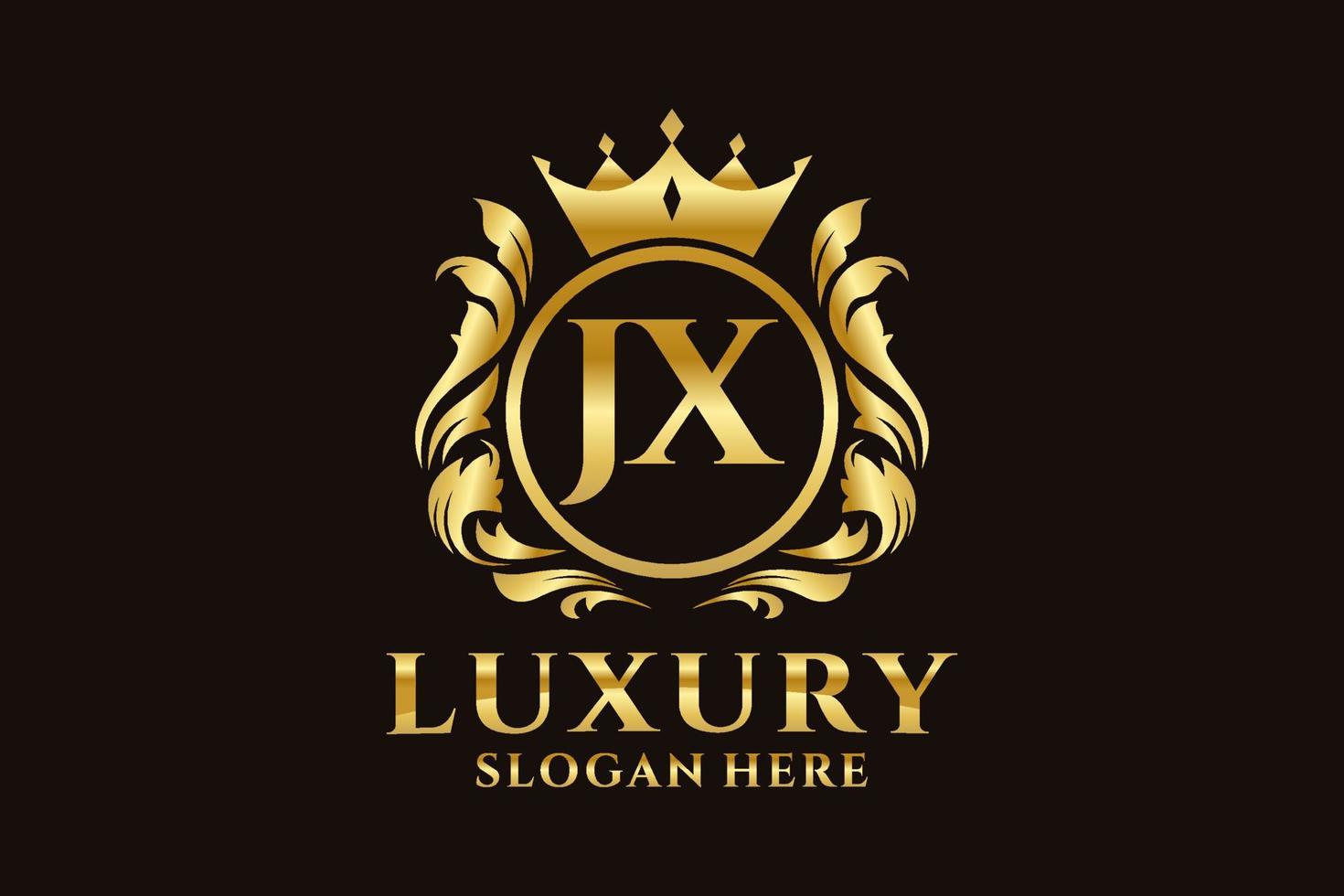 Initial JX Letter Royal Luxury Logo template in vector art for luxurious branding projects and other vector illustration.