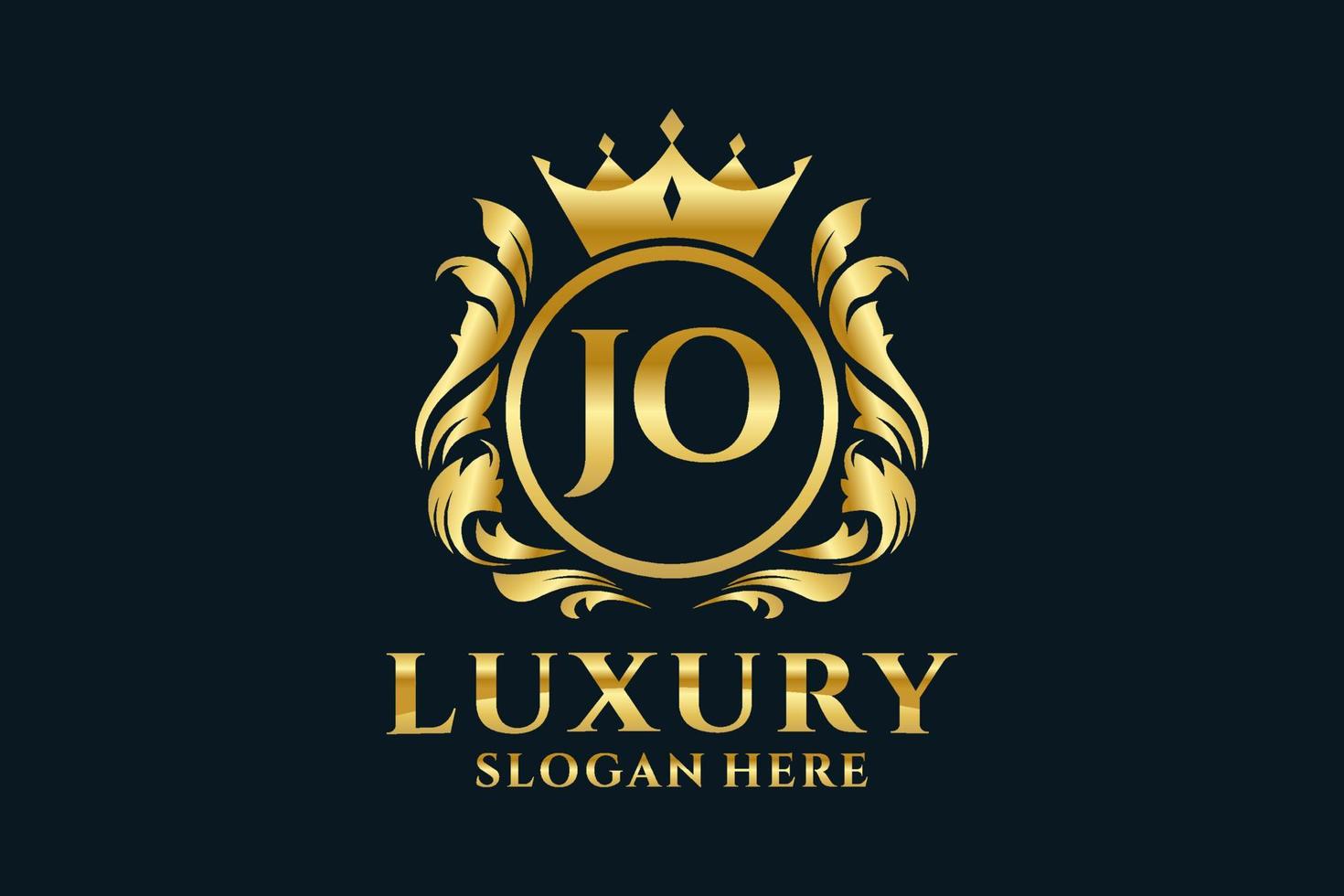 Initial JO Letter Royal Luxury Logo template in vector art for luxurious branding projects and other vector illustration.